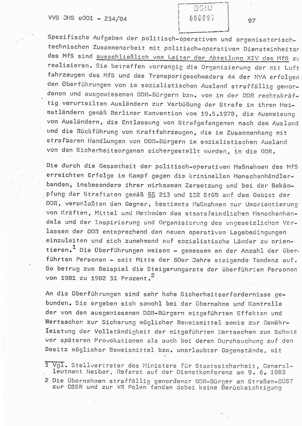 Dissertation Oberst Siegfried Rataizick (Abt. ⅩⅣ), Oberstleutnant Volkmar Heinz (Abt. ⅩⅣ), Oberstleutnant Werner Stein (HA Ⅸ), Hauptmann Heinz Conrad (JHS), Ministerium für Staatssicherheit (MfS) [Deutsche Demokratische Republik (DDR)], Juristische Hochschule (JHS), Vertrauliche Verschlußsache (VVS) o001-234/84, Potsdam 1984, Seite 97 (Diss. MfS DDR JHS VVS o001-234/84 1984, S. 97)