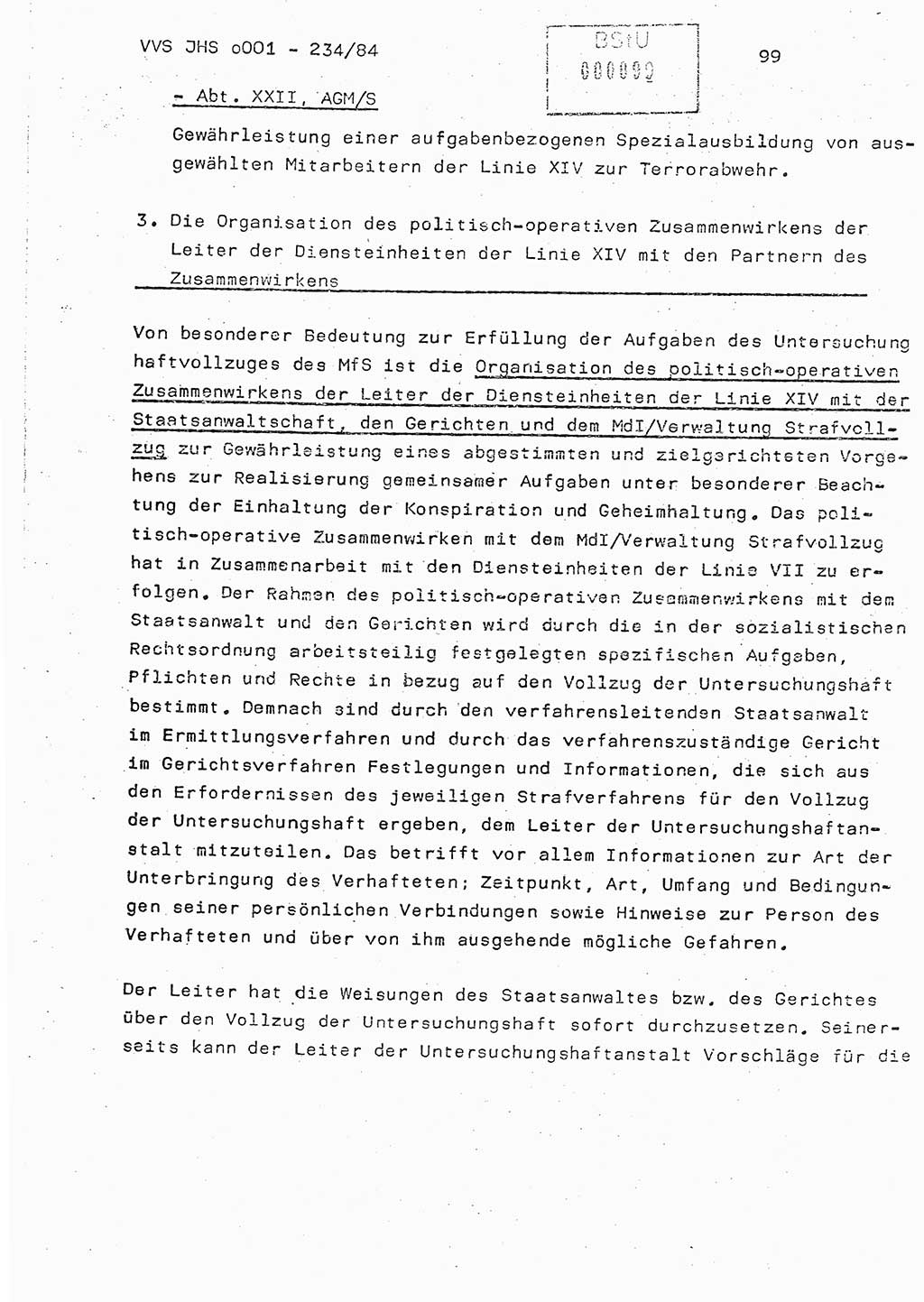 Dissertation Oberst Siegfried Rataizick (Abt. ⅩⅣ), Oberstleutnant Volkmar Heinz (Abt. ⅩⅣ), Oberstleutnant Werner Stein (HA Ⅸ), Hauptmann Heinz Conrad (JHS), Ministerium für Staatssicherheit (MfS) [Deutsche Demokratische Republik (DDR)], Juristische Hochschule (JHS), Vertrauliche Verschlußsache (VVS) o001-234/84, Potsdam 1984, Seite 99 (Diss. MfS DDR JHS VVS o001-234/84 1984, S. 99)