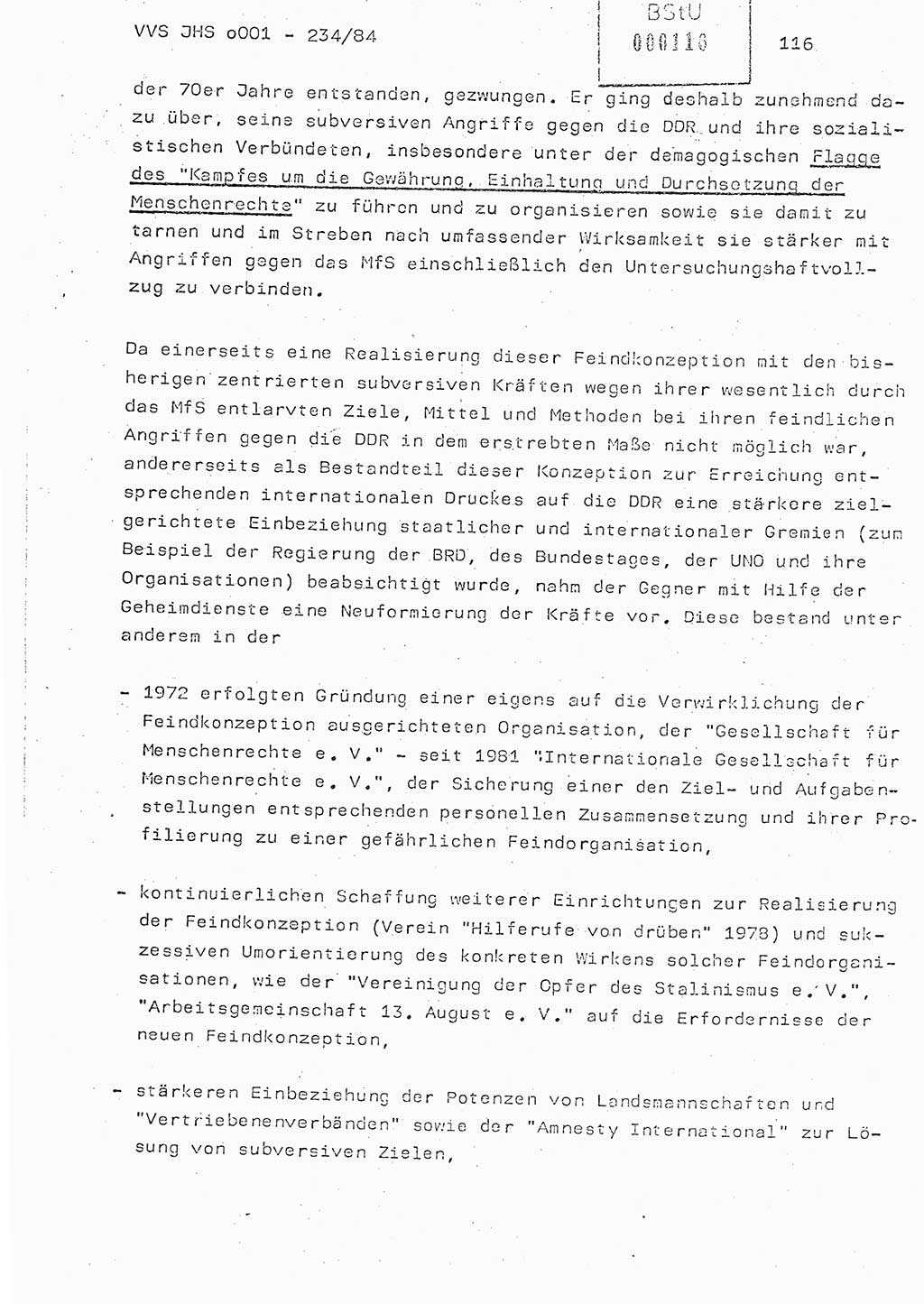 Dissertation Oberst Siegfried Rataizick (Abt. ⅩⅣ), Oberstleutnant Volkmar Heinz (Abt. ⅩⅣ), Oberstleutnant Werner Stein (HA Ⅸ), Hauptmann Heinz Conrad (JHS), Ministerium für Staatssicherheit (MfS) [Deutsche Demokratische Republik (DDR)], Juristische Hochschule (JHS), Vertrauliche Verschlußsache (VVS) o001-234/84, Potsdam 1984, Seite 116 (Diss. MfS DDR JHS VVS o001-234/84 1984, S. 116)