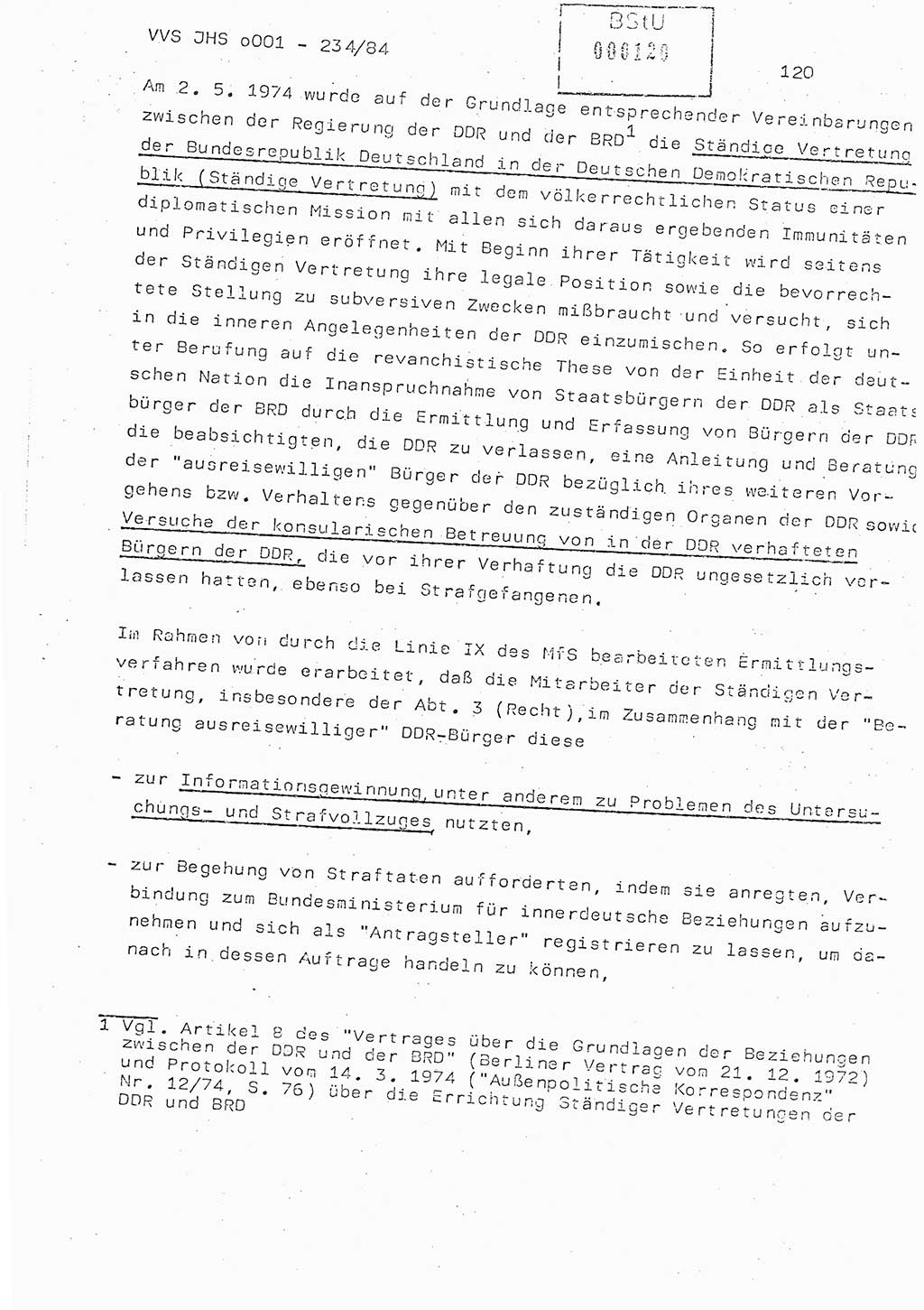 Dissertation Oberst Siegfried Rataizick (Abt. ⅩⅣ), Oberstleutnant Volkmar Heinz (Abt. ⅩⅣ), Oberstleutnant Werner Stein (HA Ⅸ), Hauptmann Heinz Conrad (JHS), Ministerium für Staatssicherheit (MfS) [Deutsche Demokratische Republik (DDR)], Juristische Hochschule (JHS), Vertrauliche Verschlußsache (VVS) o001-234/84, Potsdam 1984, Seite 120 (Diss. MfS DDR JHS VVS o001-234/84 1984, S. 120)