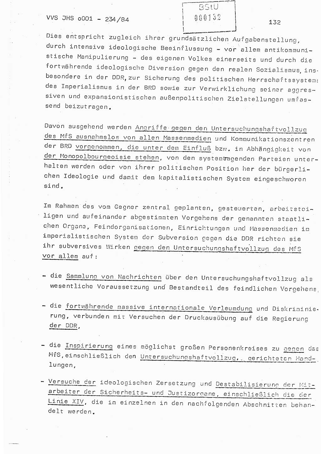 Dissertation Oberst Siegfried Rataizick (Abt. ⅩⅣ), Oberstleutnant Volkmar Heinz (Abt. ⅩⅣ), Oberstleutnant Werner Stein (HA Ⅸ), Hauptmann Heinz Conrad (JHS), Ministerium für Staatssicherheit (MfS) [Deutsche Demokratische Republik (DDR)], Juristische Hochschule (JHS), Vertrauliche Verschlußsache (VVS) o001-234/84, Potsdam 1984, Seite 132 (Diss. MfS DDR JHS VVS o001-234/84 1984, S. 132)