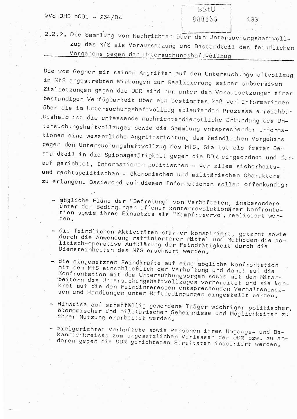 Dissertation Oberst Siegfried Rataizick (Abt. ⅩⅣ), Oberstleutnant Volkmar Heinz (Abt. ⅩⅣ), Oberstleutnant Werner Stein (HA Ⅸ), Hauptmann Heinz Conrad (JHS), Ministerium für Staatssicherheit (MfS) [Deutsche Demokratische Republik (DDR)], Juristische Hochschule (JHS), Vertrauliche Verschlußsache (VVS) o001-234/84, Potsdam 1984, Seite 133 (Diss. MfS DDR JHS VVS o001-234/84 1984, S. 133)