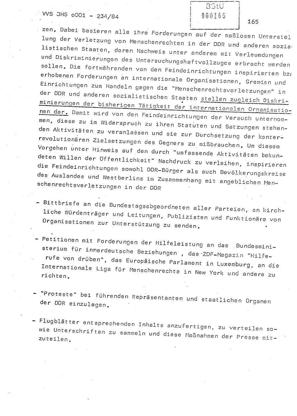 Dissertation Oberst Siegfried Rataizick (Abt. ⅩⅣ), Oberstleutnant Volkmar Heinz (Abt. ⅩⅣ), Oberstleutnant Werner Stein (HA Ⅸ), Hauptmann Heinz Conrad (JHS), Ministerium für Staatssicherheit (MfS) [Deutsche Demokratische Republik (DDR)], Juristische Hochschule (JHS), Vertrauliche Verschlußsache (VVS) o001-234/84, Potsdam 1984, Seite 165 (Diss. MfS DDR JHS VVS o001-234/84 1984, S. 165)