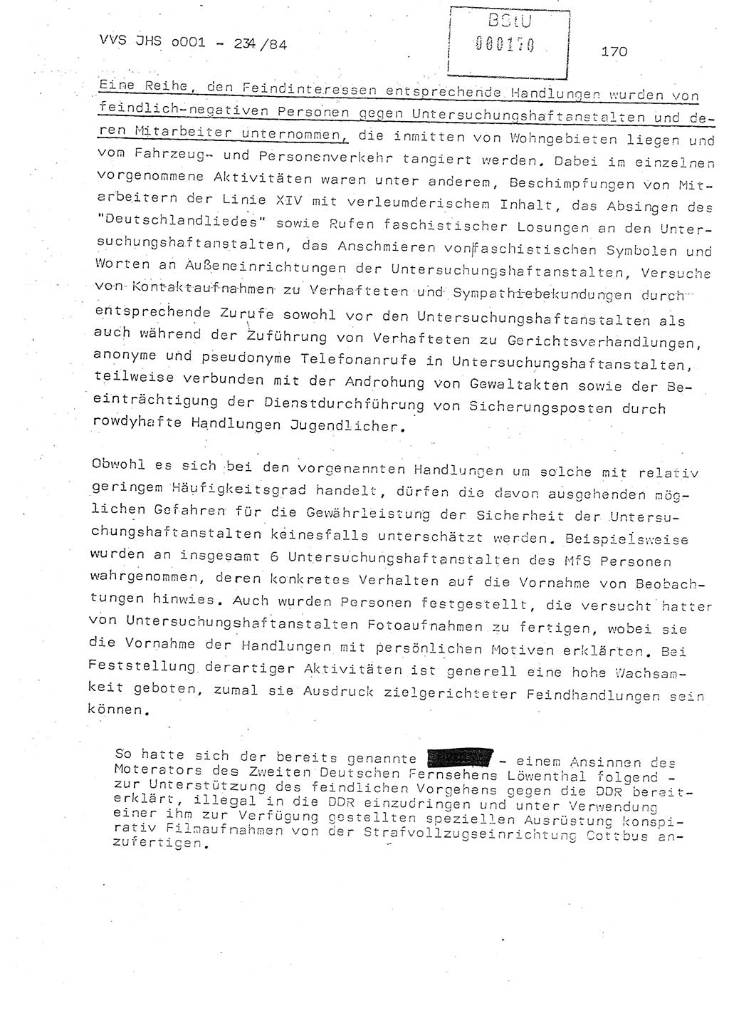 Dissertation Oberst Siegfried Rataizick (Abt. ⅩⅣ), Oberstleutnant Volkmar Heinz (Abt. ⅩⅣ), Oberstleutnant Werner Stein (HA Ⅸ), Hauptmann Heinz Conrad (JHS), Ministerium für Staatssicherheit (MfS) [Deutsche Demokratische Republik (DDR)], Juristische Hochschule (JHS), Vertrauliche Verschlußsache (VVS) o001-234/84, Potsdam 1984, Seite 170 (Diss. MfS DDR JHS VVS o001-234/84 1984, S. 170)