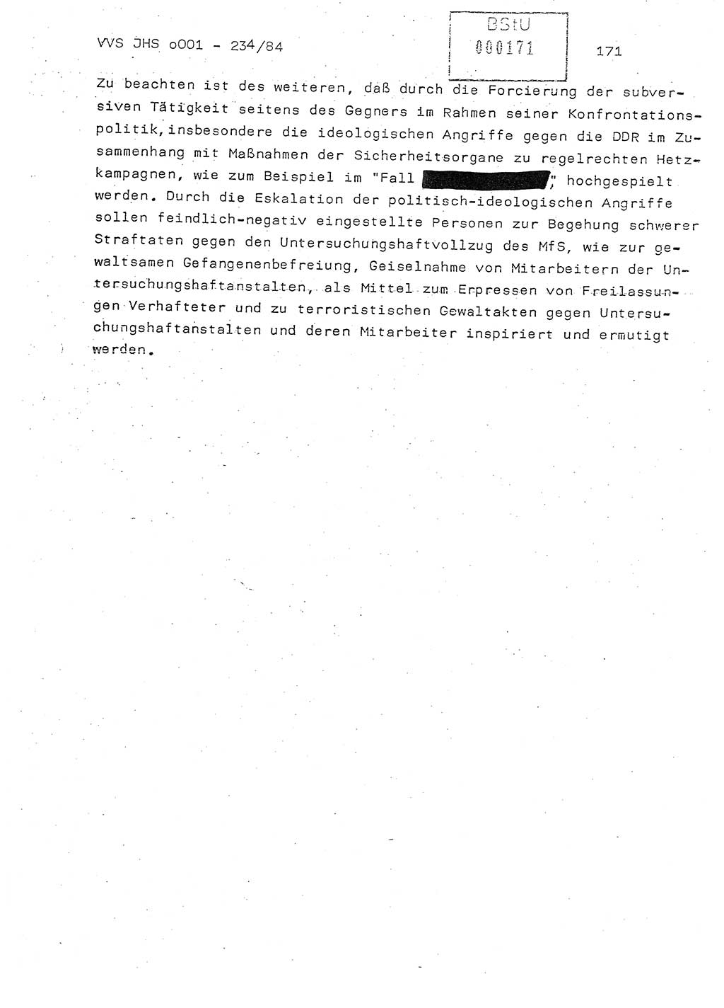Dissertation Oberst Siegfried Rataizick (Abt. ⅩⅣ), Oberstleutnant Volkmar Heinz (Abt. ⅩⅣ), Oberstleutnant Werner Stein (HA Ⅸ), Hauptmann Heinz Conrad (JHS), Ministerium für Staatssicherheit (MfS) [Deutsche Demokratische Republik (DDR)], Juristische Hochschule (JHS), Vertrauliche Verschlußsache (VVS) o001-234/84, Potsdam 1984, Seite 171 (Diss. MfS DDR JHS VVS o001-234/84 1984, S. 171)
