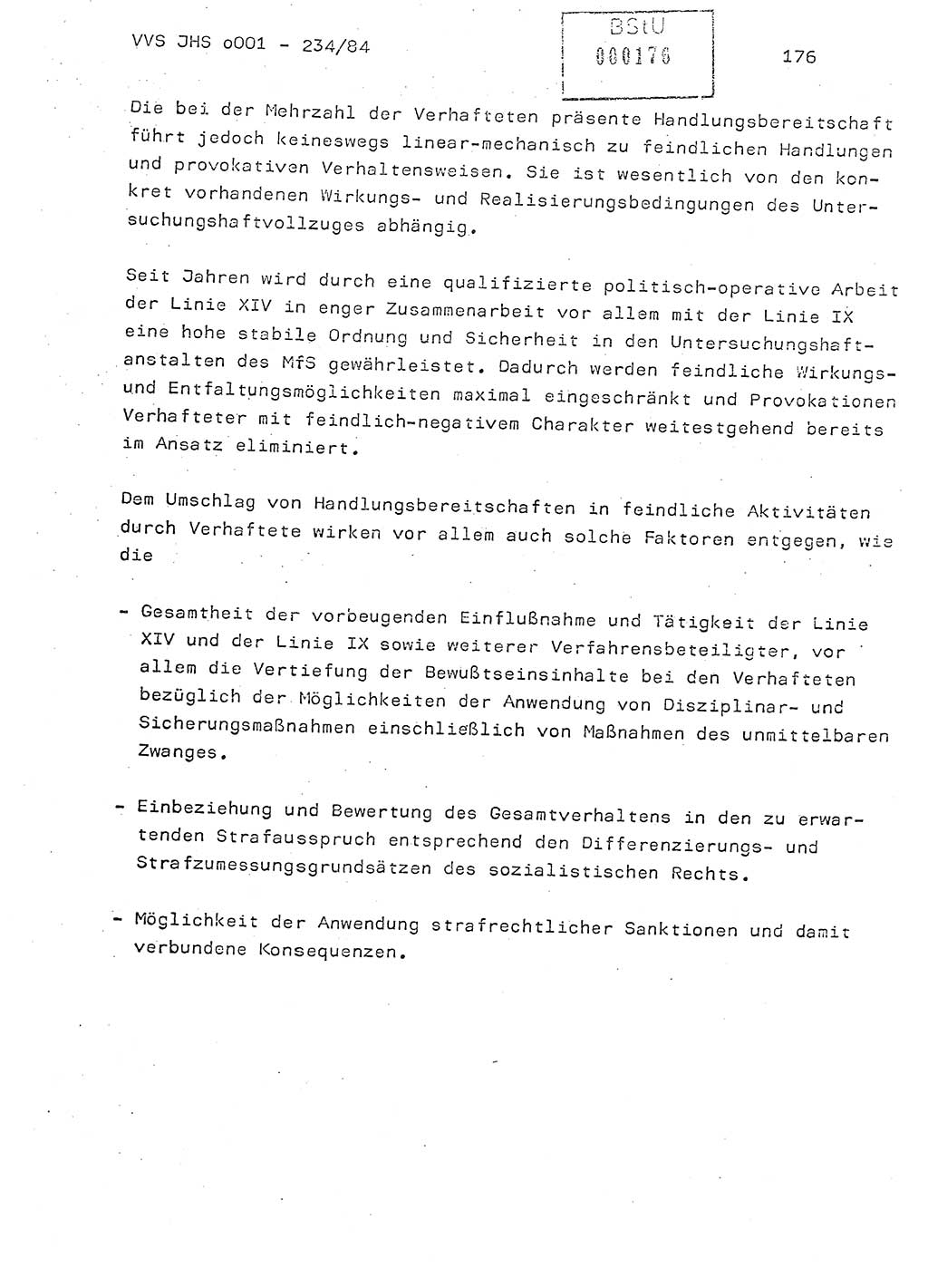 Dissertation Oberst Siegfried Rataizick (Abt. ⅩⅣ), Oberstleutnant Volkmar Heinz (Abt. ⅩⅣ), Oberstleutnant Werner Stein (HA Ⅸ), Hauptmann Heinz Conrad (JHS), Ministerium für Staatssicherheit (MfS) [Deutsche Demokratische Republik (DDR)], Juristische Hochschule (JHS), Vertrauliche Verschlußsache (VVS) o001-234/84, Potsdam 1984, Seite 176 (Diss. MfS DDR JHS VVS o001-234/84 1984, S. 176)