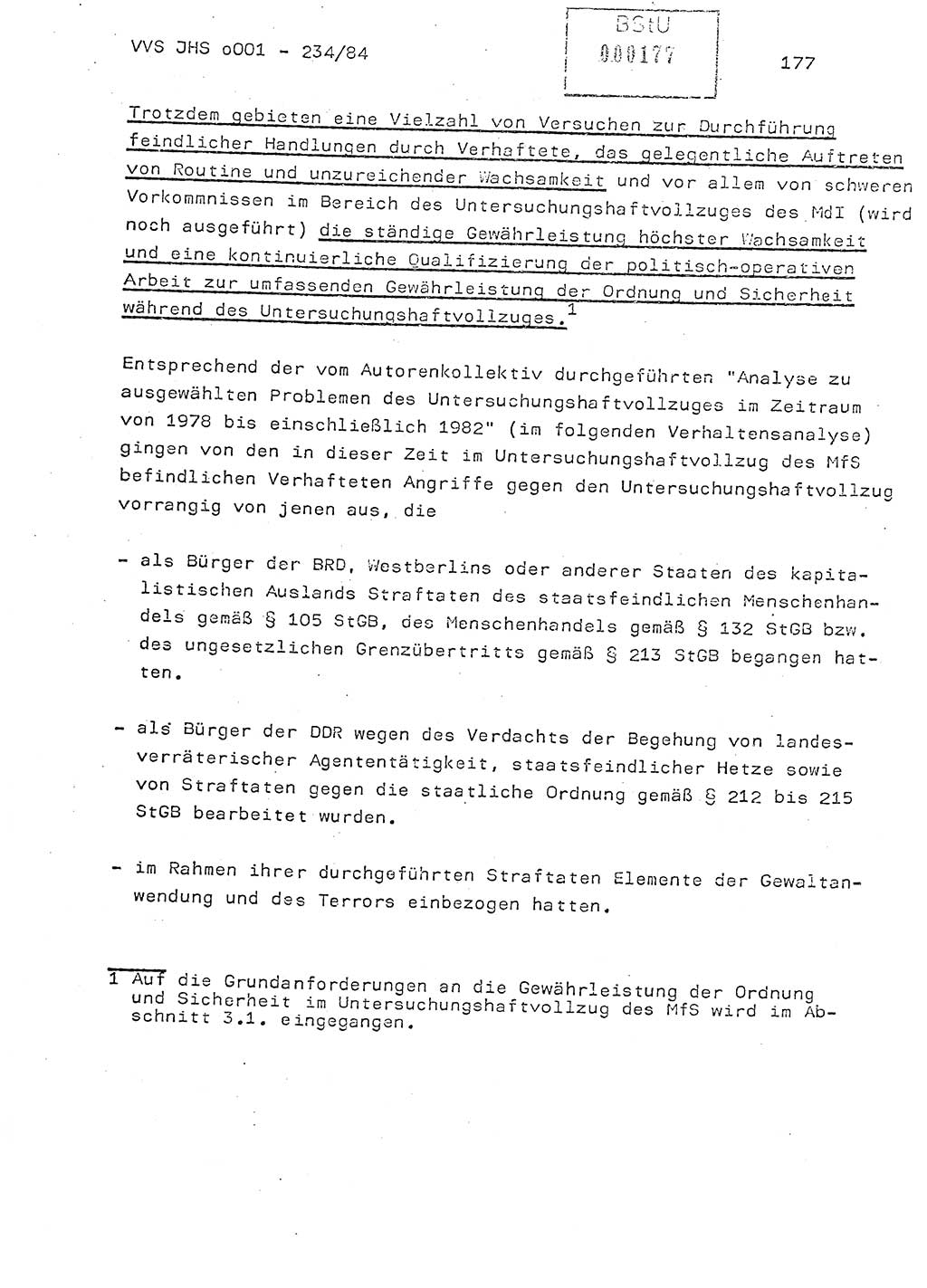 Dissertation Oberst Siegfried Rataizick (Abt. ⅩⅣ), Oberstleutnant Volkmar Heinz (Abt. ⅩⅣ), Oberstleutnant Werner Stein (HA Ⅸ), Hauptmann Heinz Conrad (JHS), Ministerium für Staatssicherheit (MfS) [Deutsche Demokratische Republik (DDR)], Juristische Hochschule (JHS), Vertrauliche Verschlußsache (VVS) o001-234/84, Potsdam 1984, Seite 177 (Diss. MfS DDR JHS VVS o001-234/84 1984, S. 177)