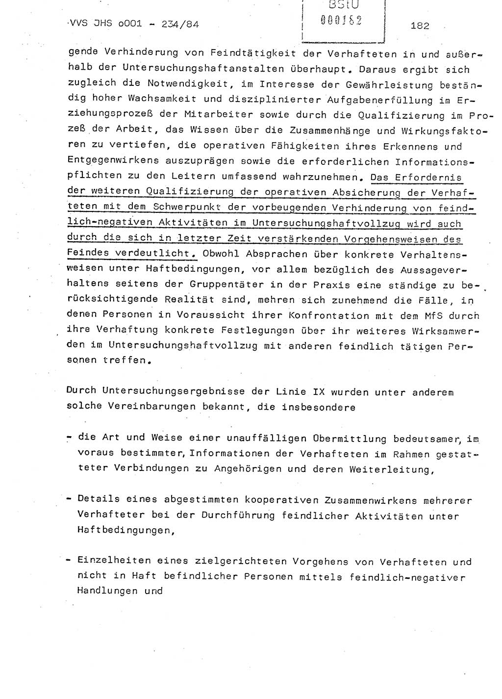Dissertation Oberst Siegfried Rataizick (Abt. ⅩⅣ), Oberstleutnant Volkmar Heinz (Abt. ⅩⅣ), Oberstleutnant Werner Stein (HA Ⅸ), Hauptmann Heinz Conrad (JHS), Ministerium für Staatssicherheit (MfS) [Deutsche Demokratische Republik (DDR)], Juristische Hochschule (JHS), Vertrauliche Verschlußsache (VVS) o001-234/84, Potsdam 1984, Seite 182 (Diss. MfS DDR JHS VVS o001-234/84 1984, S. 182)
