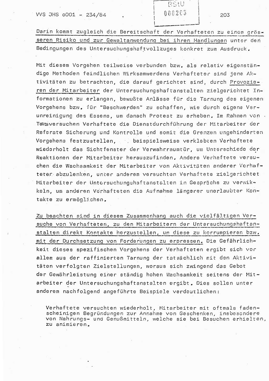 Dissertation Oberst Siegfried Rataizick (Abt. ⅩⅣ), Oberstleutnant Volkmar Heinz (Abt. ⅩⅣ), Oberstleutnant Werner Stein (HA Ⅸ), Hauptmann Heinz Conrad (JHS), Ministerium für Staatssicherheit (MfS) [Deutsche Demokratische Republik (DDR)], Juristische Hochschule (JHS), Vertrauliche Verschlußsache (VVS) o001-234/84, Potsdam 1984, Seite 203 (Diss. MfS DDR JHS VVS o001-234/84 1984, S. 203)