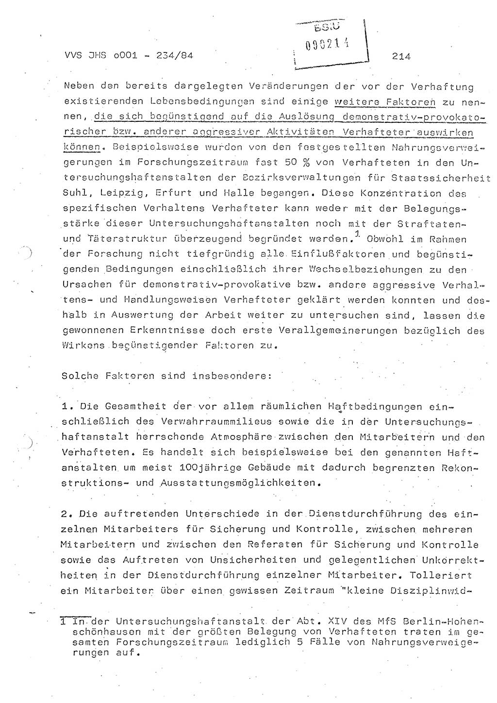 Dissertation Oberst Siegfried Rataizick (Abt. ⅩⅣ), Oberstleutnant Volkmar Heinz (Abt. ⅩⅣ), Oberstleutnant Werner Stein (HA Ⅸ), Hauptmann Heinz Conrad (JHS), Ministerium für Staatssicherheit (MfS) [Deutsche Demokratische Republik (DDR)], Juristische Hochschule (JHS), Vertrauliche Verschlußsache (VVS) o001-234/84, Potsdam 1984, Seite 214 (Diss. MfS DDR JHS VVS o001-234/84 1984, S. 214)