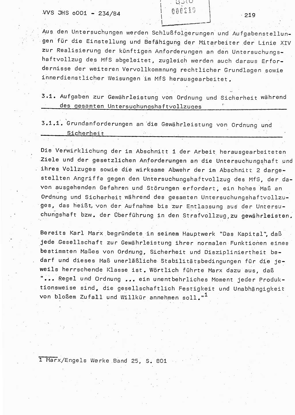 Dissertation Oberst Siegfried Rataizick (Abt. ⅩⅣ), Oberstleutnant Volkmar Heinz (Abt. ⅩⅣ), Oberstleutnant Werner Stein (HA Ⅸ), Hauptmann Heinz Conrad (JHS), Ministerium für Staatssicherheit (MfS) [Deutsche Demokratische Republik (DDR)], Juristische Hochschule (JHS), Vertrauliche Verschlußsache (VVS) o001-234/84, Potsdam 1984, Seite 219 (Diss. MfS DDR JHS VVS o001-234/84 1984, S. 219)