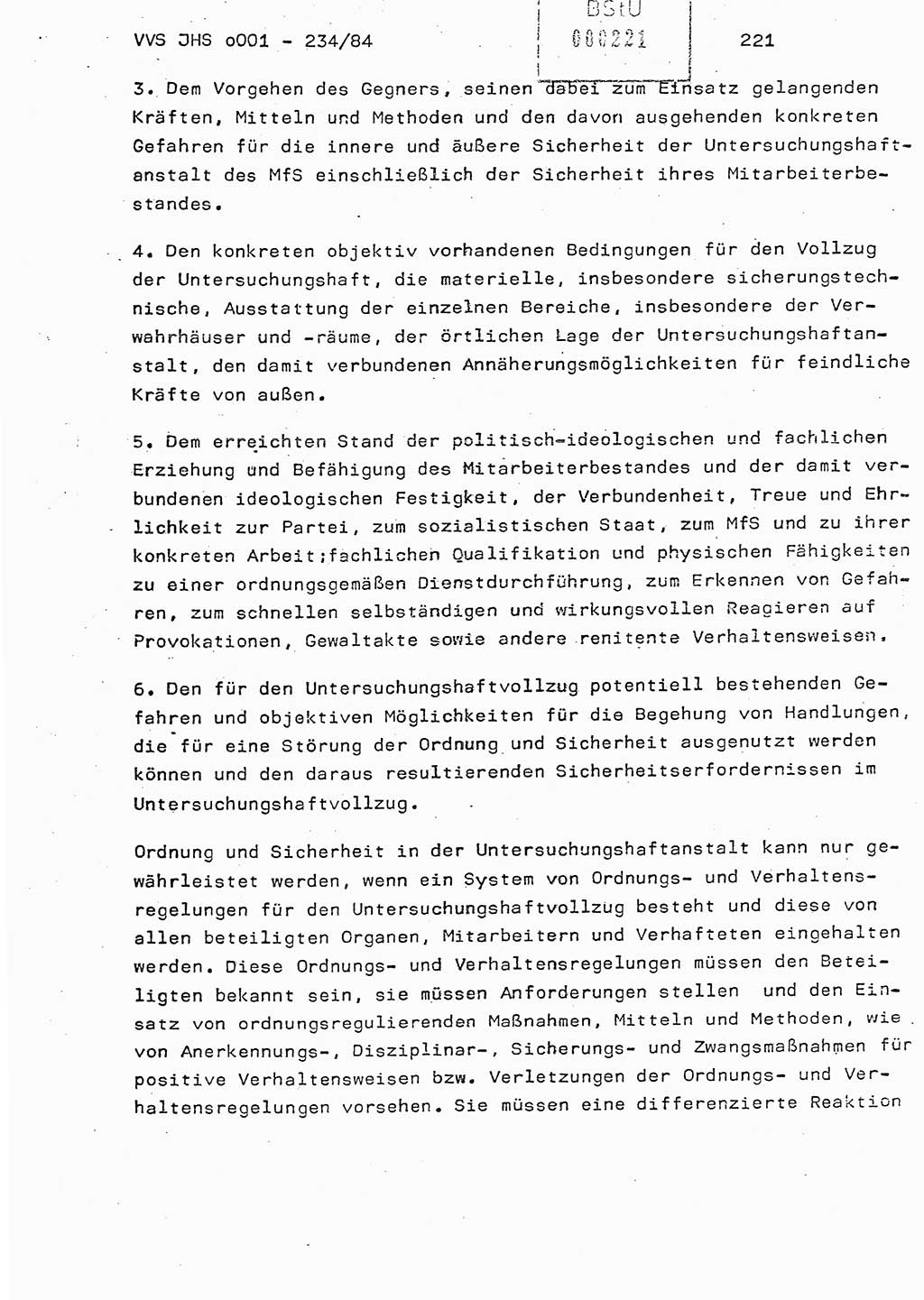 Dissertation Oberst Siegfried Rataizick (Abt. ⅩⅣ), Oberstleutnant Volkmar Heinz (Abt. ⅩⅣ), Oberstleutnant Werner Stein (HA Ⅸ), Hauptmann Heinz Conrad (JHS), Ministerium für Staatssicherheit (MfS) [Deutsche Demokratische Republik (DDR)], Juristische Hochschule (JHS), Vertrauliche Verschlußsache (VVS) o001-234/84, Potsdam 1984, Seite 221 (Diss. MfS DDR JHS VVS o001-234/84 1984, S. 221)