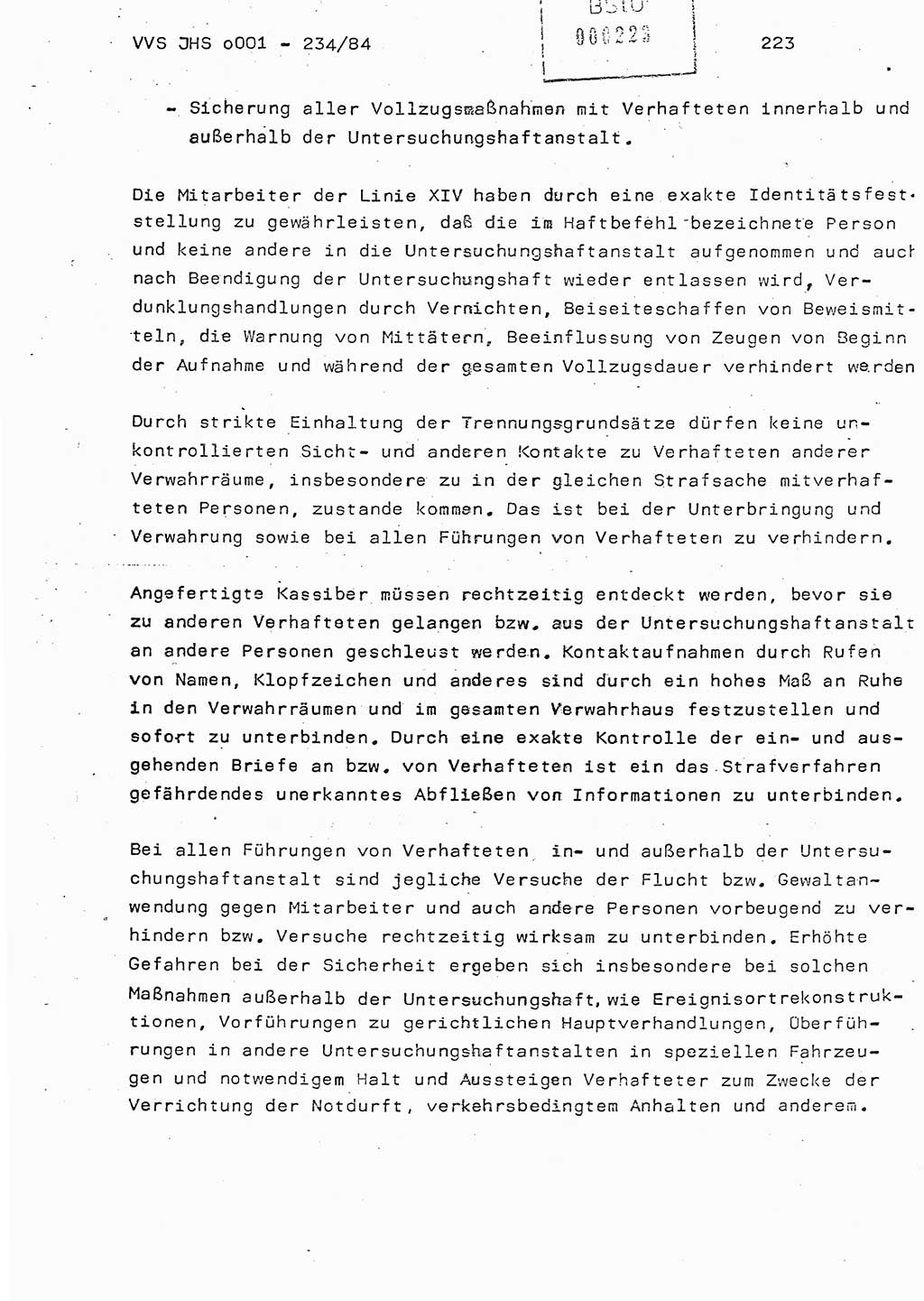 Dissertation Oberst Siegfried Rataizick (Abt. ⅩⅣ), Oberstleutnant Volkmar Heinz (Abt. ⅩⅣ), Oberstleutnant Werner Stein (HA Ⅸ), Hauptmann Heinz Conrad (JHS), Ministerium für Staatssicherheit (MfS) [Deutsche Demokratische Republik (DDR)], Juristische Hochschule (JHS), Vertrauliche Verschlußsache (VVS) o001-234/84, Potsdam 1984, Seite 223 (Diss. MfS DDR JHS VVS o001-234/84 1984, S. 223)