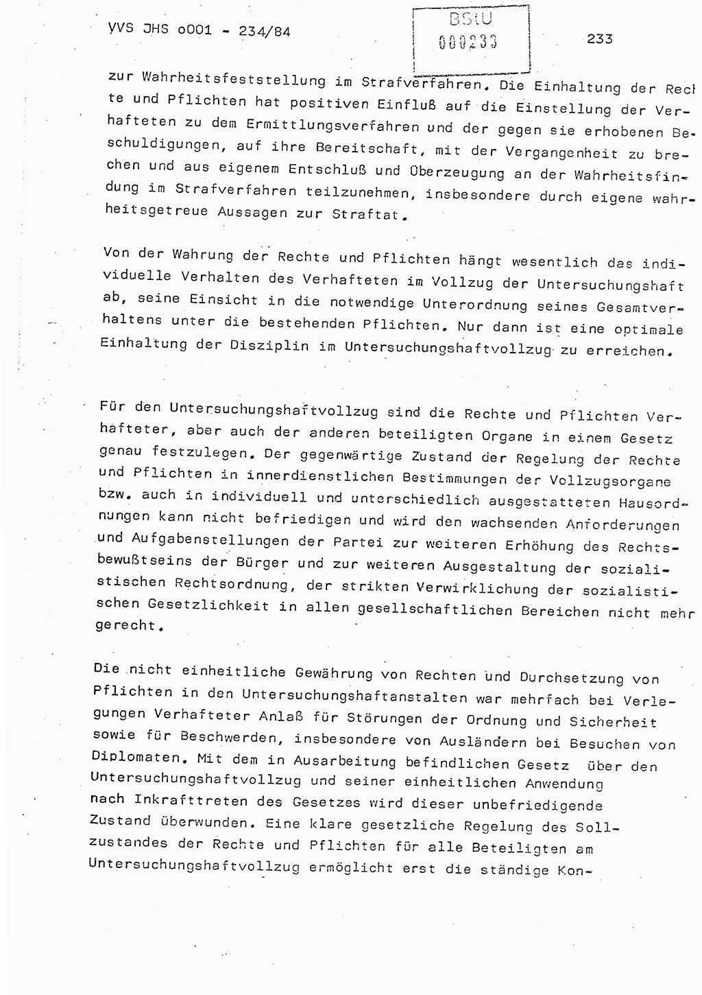 Dissertation Oberst Siegfried Rataizick (Abt. ⅩⅣ), Oberstleutnant Volkmar Heinz (Abt. ⅩⅣ), Oberstleutnant Werner Stein (HA Ⅸ), Hauptmann Heinz Conrad (JHS), Ministerium für Staatssicherheit (MfS) [Deutsche Demokratische Republik (DDR)], Juristische Hochschule (JHS), Vertrauliche Verschlußsache (VVS) o001-234/84, Potsdam 1984, Seite 233 (Diss. MfS DDR JHS VVS o001-234/84 1984, S. 233)