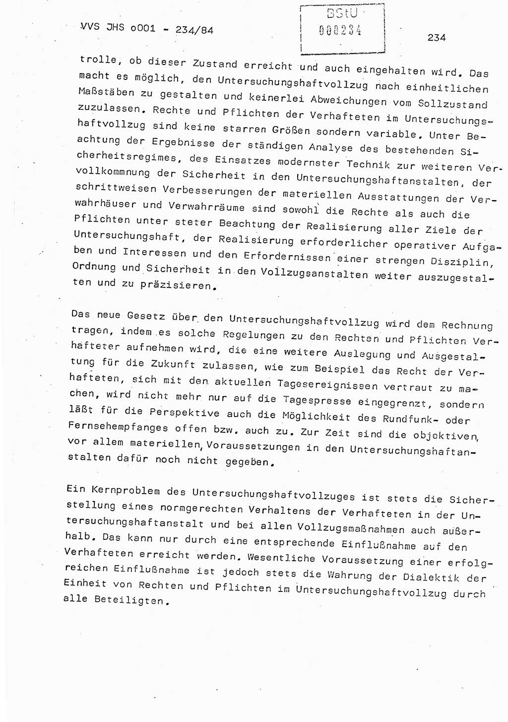 Dissertation Oberst Siegfried Rataizick (Abt. ⅩⅣ), Oberstleutnant Volkmar Heinz (Abt. ⅩⅣ), Oberstleutnant Werner Stein (HA Ⅸ), Hauptmann Heinz Conrad (JHS), Ministerium für Staatssicherheit (MfS) [Deutsche Demokratische Republik (DDR)], Juristische Hochschule (JHS), Vertrauliche Verschlußsache (VVS) o001-234/84, Potsdam 1984, Seite 234 (Diss. MfS DDR JHS VVS o001-234/84 1984, S. 234)