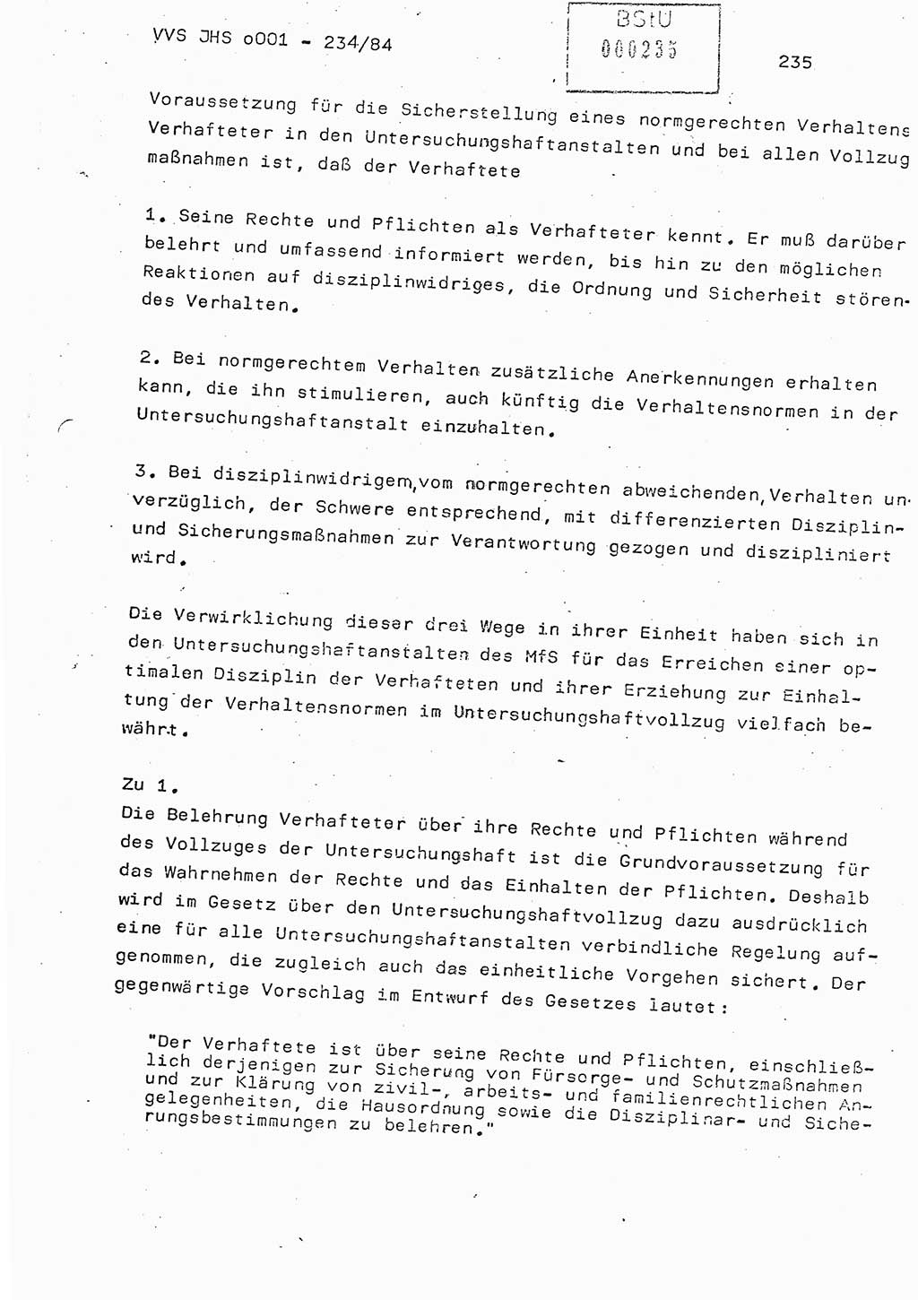 Dissertation Oberst Siegfried Rataizick (Abt. ⅩⅣ), Oberstleutnant Volkmar Heinz (Abt. ⅩⅣ), Oberstleutnant Werner Stein (HA Ⅸ), Hauptmann Heinz Conrad (JHS), Ministerium für Staatssicherheit (MfS) [Deutsche Demokratische Republik (DDR)], Juristische Hochschule (JHS), Vertrauliche Verschlußsache (VVS) o001-234/84, Potsdam 1984, Seite 235 (Diss. MfS DDR JHS VVS o001-234/84 1984, S. 235)