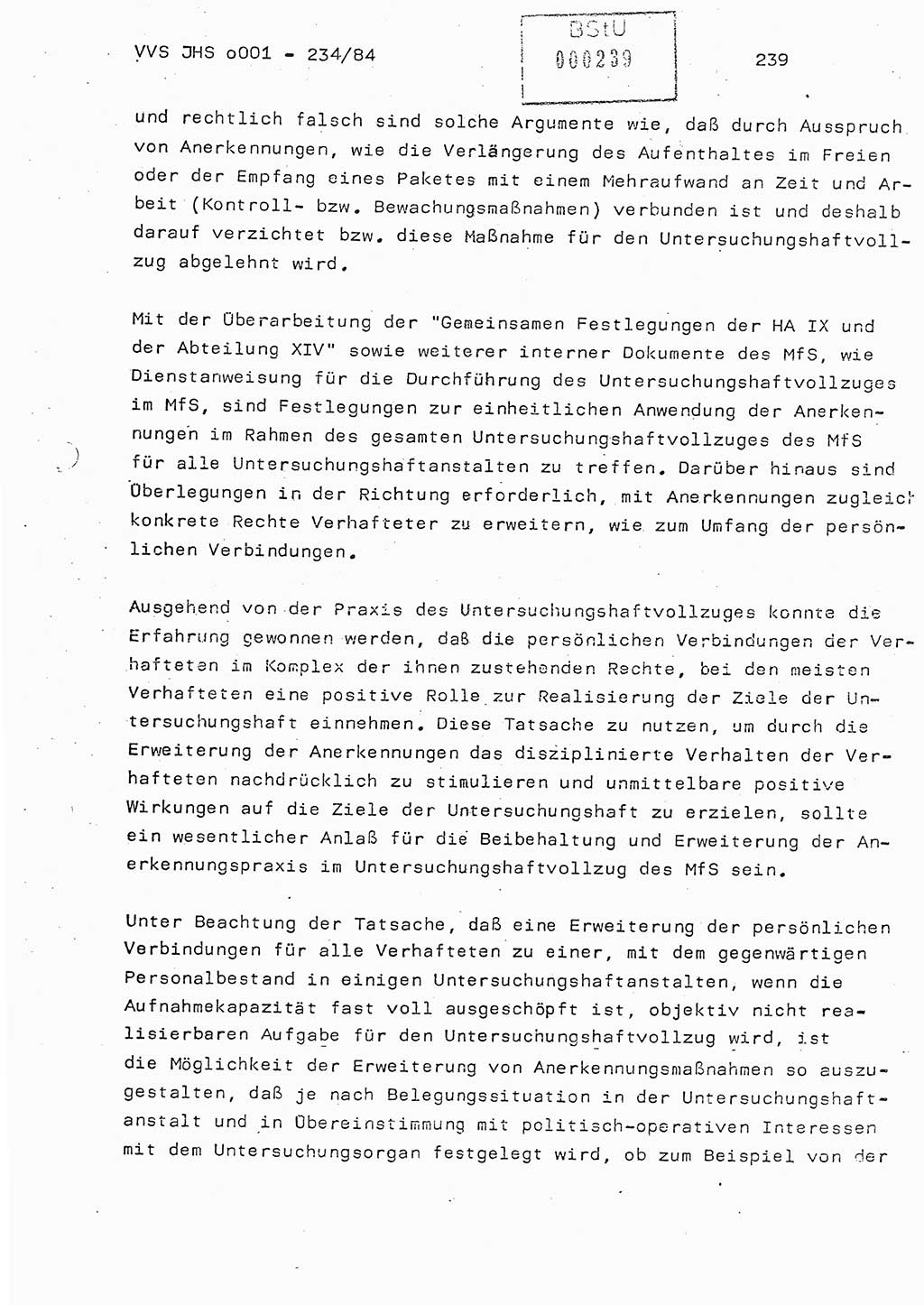 Dissertation Oberst Siegfried Rataizick (Abt. ⅩⅣ), Oberstleutnant Volkmar Heinz (Abt. ⅩⅣ), Oberstleutnant Werner Stein (HA Ⅸ), Hauptmann Heinz Conrad (JHS), Ministerium für Staatssicherheit (MfS) [Deutsche Demokratische Republik (DDR)], Juristische Hochschule (JHS), Vertrauliche Verschlußsache (VVS) o001-234/84, Potsdam 1984, Seite 239 (Diss. MfS DDR JHS VVS o001-234/84 1984, S. 239)