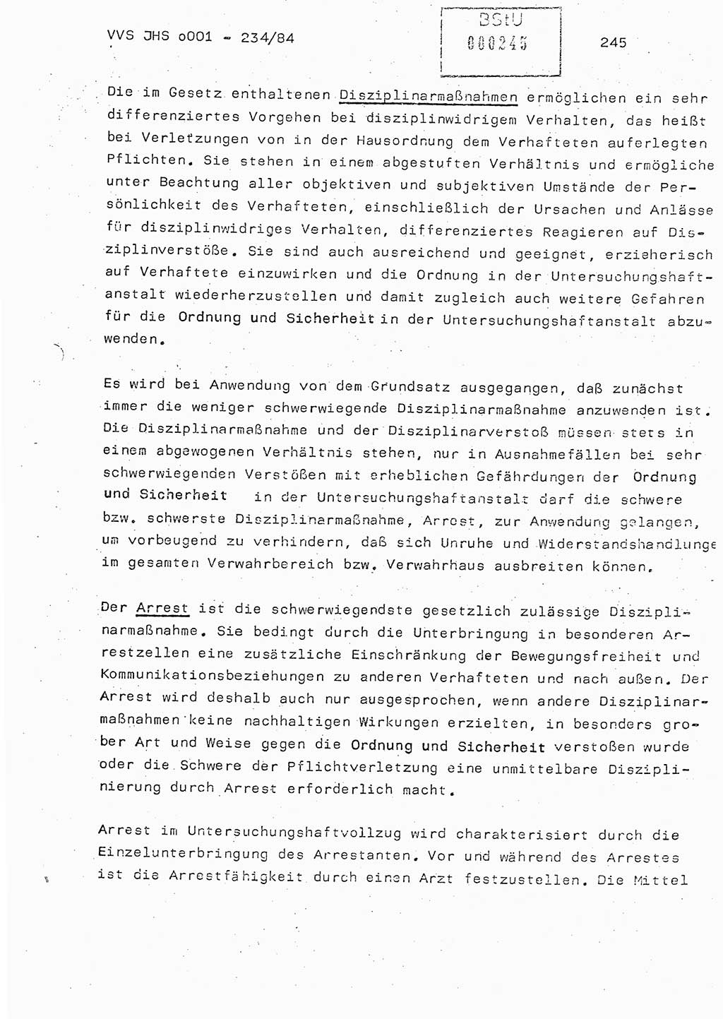 Dissertation Oberst Siegfried Rataizick (Abt. ⅩⅣ), Oberstleutnant Volkmar Heinz (Abt. ⅩⅣ), Oberstleutnant Werner Stein (HA Ⅸ), Hauptmann Heinz Conrad (JHS), Ministerium für Staatssicherheit (MfS) [Deutsche Demokratische Republik (DDR)], Juristische Hochschule (JHS), Vertrauliche Verschlußsache (VVS) o001-234/84, Potsdam 1984, Seite 245 (Diss. MfS DDR JHS VVS o001-234/84 1984, S. 245)