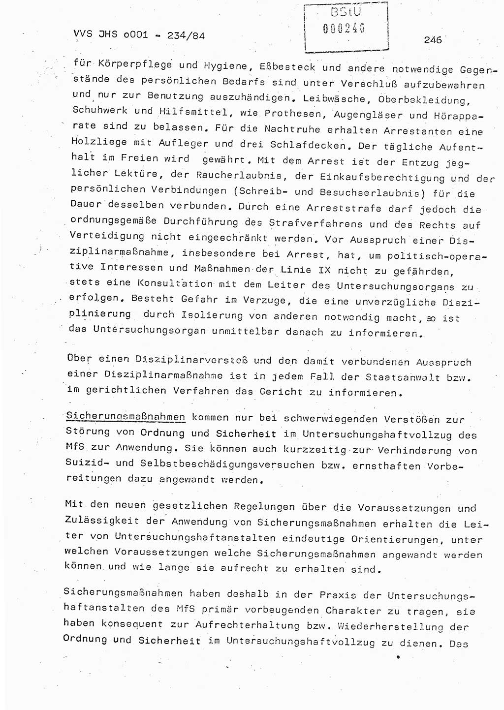 Dissertation Oberst Siegfried Rataizick (Abt. ⅩⅣ), Oberstleutnant Volkmar Heinz (Abt. ⅩⅣ), Oberstleutnant Werner Stein (HA Ⅸ), Hauptmann Heinz Conrad (JHS), Ministerium für Staatssicherheit (MfS) [Deutsche Demokratische Republik (DDR)], Juristische Hochschule (JHS), Vertrauliche Verschlußsache (VVS) o001-234/84, Potsdam 1984, Seite 246 (Diss. MfS DDR JHS VVS o001-234/84 1984, S. 246)