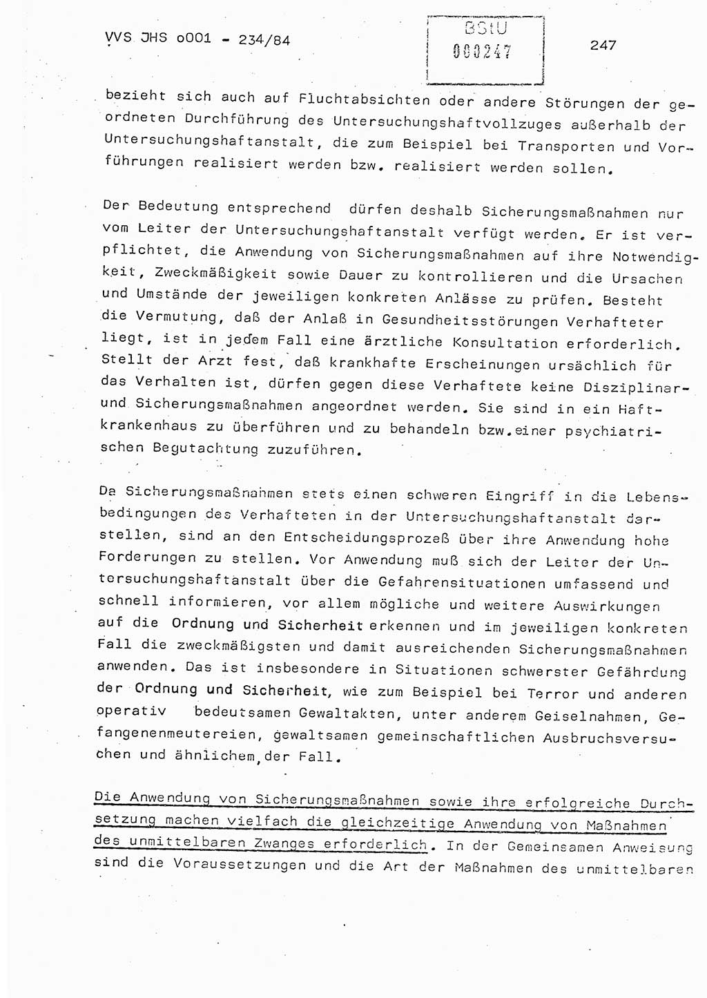 Dissertation Oberst Siegfried Rataizick (Abt. ⅩⅣ), Oberstleutnant Volkmar Heinz (Abt. ⅩⅣ), Oberstleutnant Werner Stein (HA Ⅸ), Hauptmann Heinz Conrad (JHS), Ministerium für Staatssicherheit (MfS) [Deutsche Demokratische Republik (DDR)], Juristische Hochschule (JHS), Vertrauliche Verschlußsache (VVS) o001-234/84, Potsdam 1984, Seite 247 (Diss. MfS DDR JHS VVS o001-234/84 1984, S. 247)