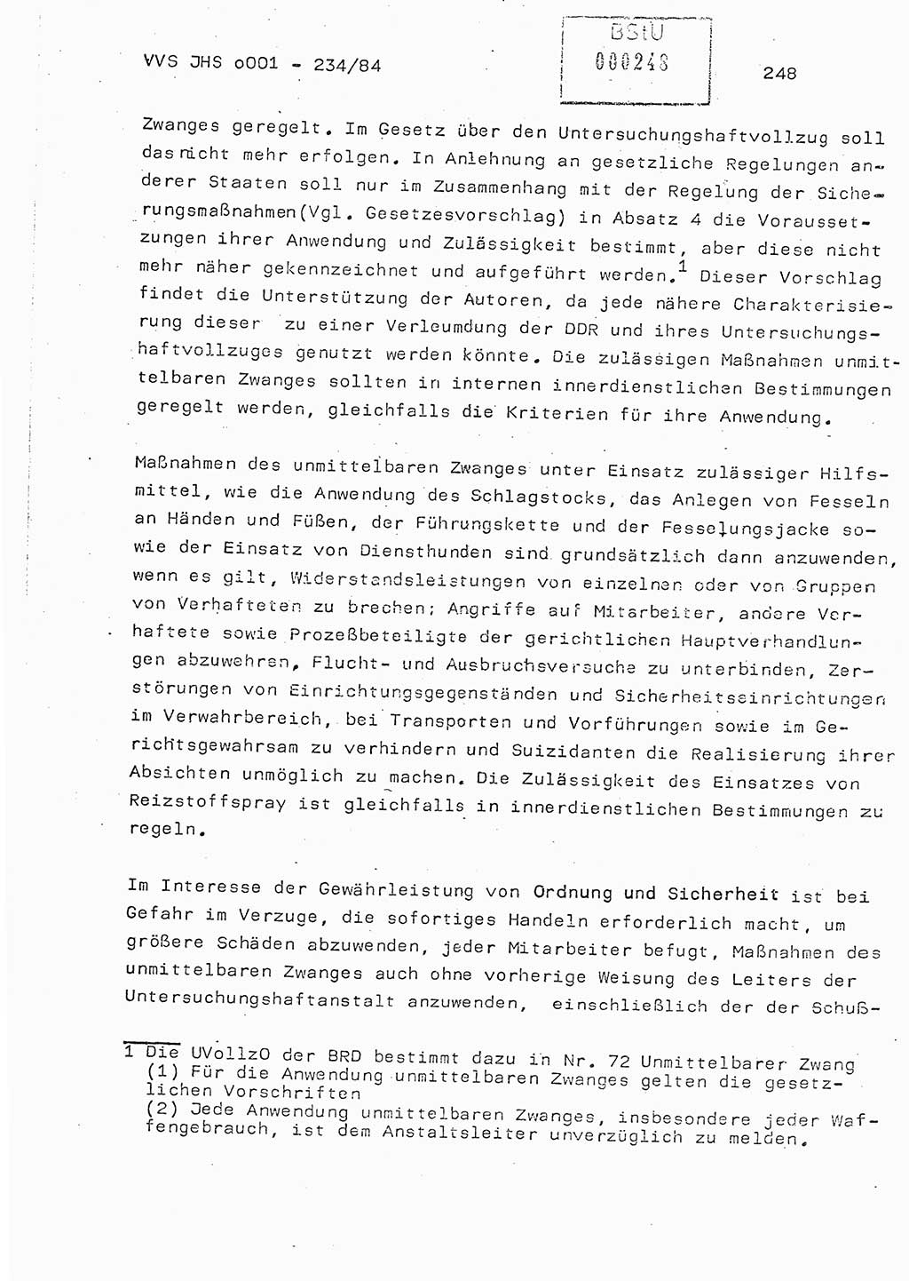 Dissertation Oberst Siegfried Rataizick (Abt. ⅩⅣ), Oberstleutnant Volkmar Heinz (Abt. ⅩⅣ), Oberstleutnant Werner Stein (HA Ⅸ), Hauptmann Heinz Conrad (JHS), Ministerium für Staatssicherheit (MfS) [Deutsche Demokratische Republik (DDR)], Juristische Hochschule (JHS), Vertrauliche Verschlußsache (VVS) o001-234/84, Potsdam 1984, Seite 248 (Diss. MfS DDR JHS VVS o001-234/84 1984, S. 248)