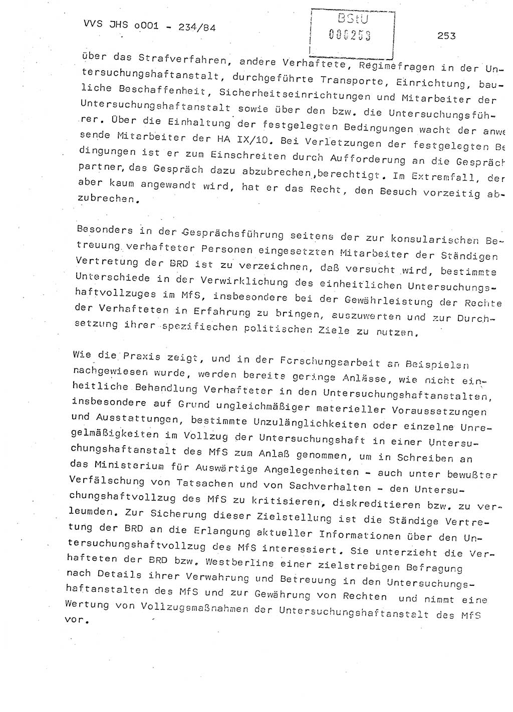Dissertation Oberst Siegfried Rataizick (Abt. ⅩⅣ), Oberstleutnant Volkmar Heinz (Abt. ⅩⅣ), Oberstleutnant Werner Stein (HA Ⅸ), Hauptmann Heinz Conrad (JHS), Ministerium für Staatssicherheit (MfS) [Deutsche Demokratische Republik (DDR)], Juristische Hochschule (JHS), Vertrauliche Verschlußsache (VVS) o001-234/84, Potsdam 1984, Seite 253 (Diss. MfS DDR JHS VVS o001-234/84 1984, S. 253)