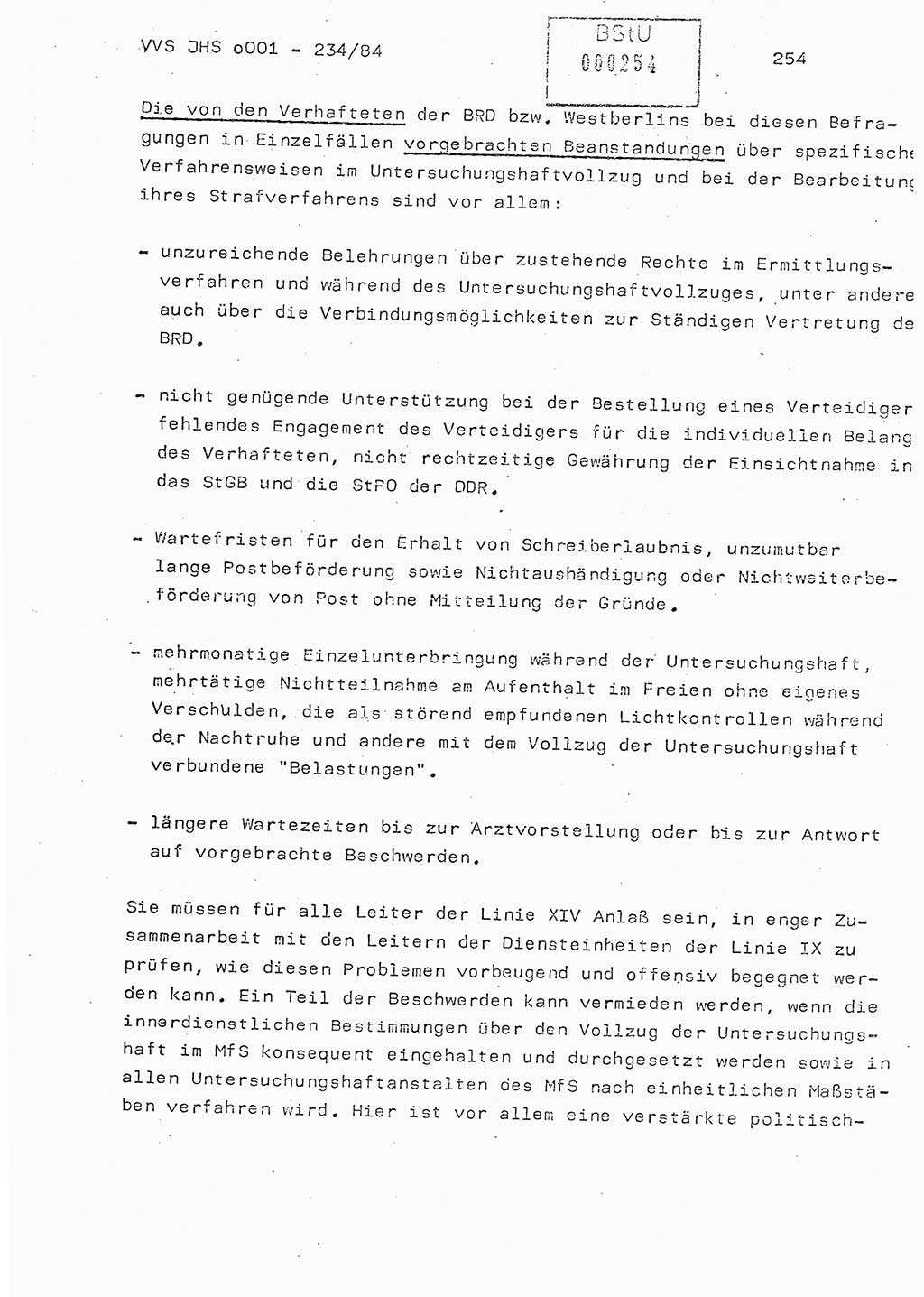 Dissertation Oberst Siegfried Rataizick (Abt. ⅩⅣ), Oberstleutnant Volkmar Heinz (Abt. ⅩⅣ), Oberstleutnant Werner Stein (HA Ⅸ), Hauptmann Heinz Conrad (JHS), Ministerium für Staatssicherheit (MfS) [Deutsche Demokratische Republik (DDR)], Juristische Hochschule (JHS), Vertrauliche Verschlußsache (VVS) o001-234/84, Potsdam 1984, Seite 254 (Diss. MfS DDR JHS VVS o001-234/84 1984, S. 254)