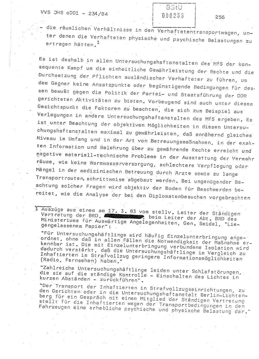 Dissertation Oberst Siegfried Rataizick (Abt. ⅩⅣ), Oberstleutnant Volkmar Heinz (Abt. ⅩⅣ), Oberstleutnant Werner Stein (HA Ⅸ), Hauptmann Heinz Conrad (JHS), Ministerium für Staatssicherheit (MfS) [Deutsche Demokratische Republik (DDR)], Juristische Hochschule (JHS), Vertrauliche Verschlußsache (VVS) o001-234/84, Potsdam 1984, Seite 256 (Diss. MfS DDR JHS VVS o001-234/84 1984, S. 256)