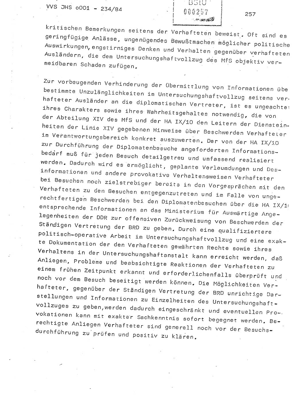 Dissertation Oberst Siegfried Rataizick (Abt. ⅩⅣ), Oberstleutnant Volkmar Heinz (Abt. ⅩⅣ), Oberstleutnant Werner Stein (HA Ⅸ), Hauptmann Heinz Conrad (JHS), Ministerium für Staatssicherheit (MfS) [Deutsche Demokratische Republik (DDR)], Juristische Hochschule (JHS), Vertrauliche Verschlußsache (VVS) o001-234/84, Potsdam 1984, Seite 257 (Diss. MfS DDR JHS VVS o001-234/84 1984, S. 257)