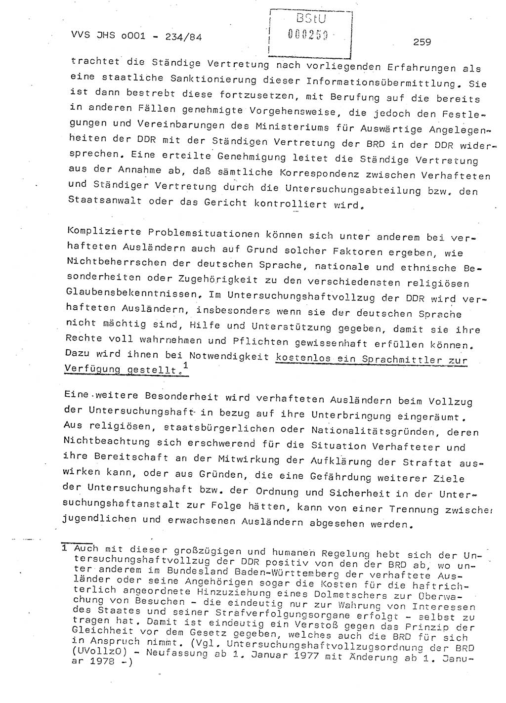 Dissertation Oberst Siegfried Rataizick (Abt. ⅩⅣ), Oberstleutnant Volkmar Heinz (Abt. ⅩⅣ), Oberstleutnant Werner Stein (HA Ⅸ), Hauptmann Heinz Conrad (JHS), Ministerium für Staatssicherheit (MfS) [Deutsche Demokratische Republik (DDR)], Juristische Hochschule (JHS), Vertrauliche Verschlußsache (VVS) o001-234/84, Potsdam 1984, Seite 259 (Diss. MfS DDR JHS VVS o001-234/84 1984, S. 259)