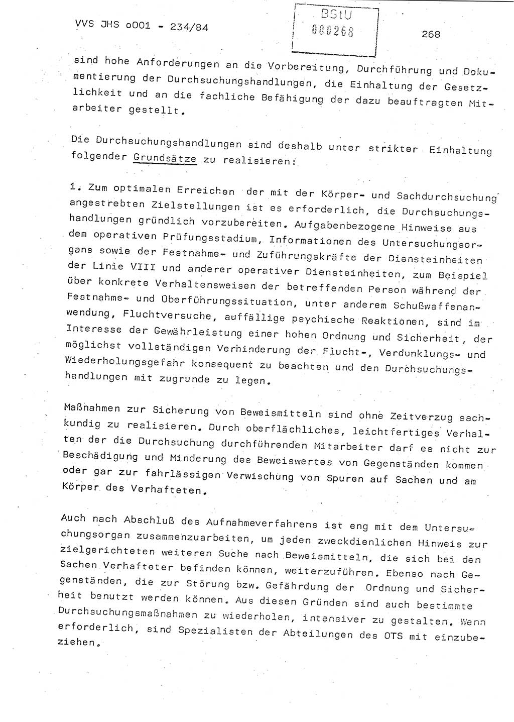 Dissertation Oberst Siegfried Rataizick (Abt. ⅩⅣ), Oberstleutnant Volkmar Heinz (Abt. ⅩⅣ), Oberstleutnant Werner Stein (HA Ⅸ), Hauptmann Heinz Conrad (JHS), Ministerium für Staatssicherheit (MfS) [Deutsche Demokratische Republik (DDR)], Juristische Hochschule (JHS), Vertrauliche Verschlußsache (VVS) o001-234/84, Potsdam 1984, Seite 268 (Diss. MfS DDR JHS VVS o001-234/84 1984, S. 268)
