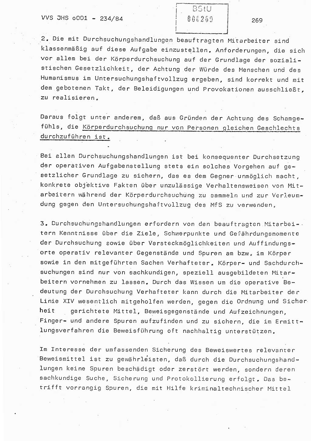 Dissertation Oberst Siegfried Rataizick (Abt. ⅩⅣ), Oberstleutnant Volkmar Heinz (Abt. ⅩⅣ), Oberstleutnant Werner Stein (HA Ⅸ), Hauptmann Heinz Conrad (JHS), Ministerium für Staatssicherheit (MfS) [Deutsche Demokratische Republik (DDR)], Juristische Hochschule (JHS), Vertrauliche Verschlußsache (VVS) o001-234/84, Potsdam 1984, Seite 269 (Diss. MfS DDR JHS VVS o001-234/84 1984, S. 269)