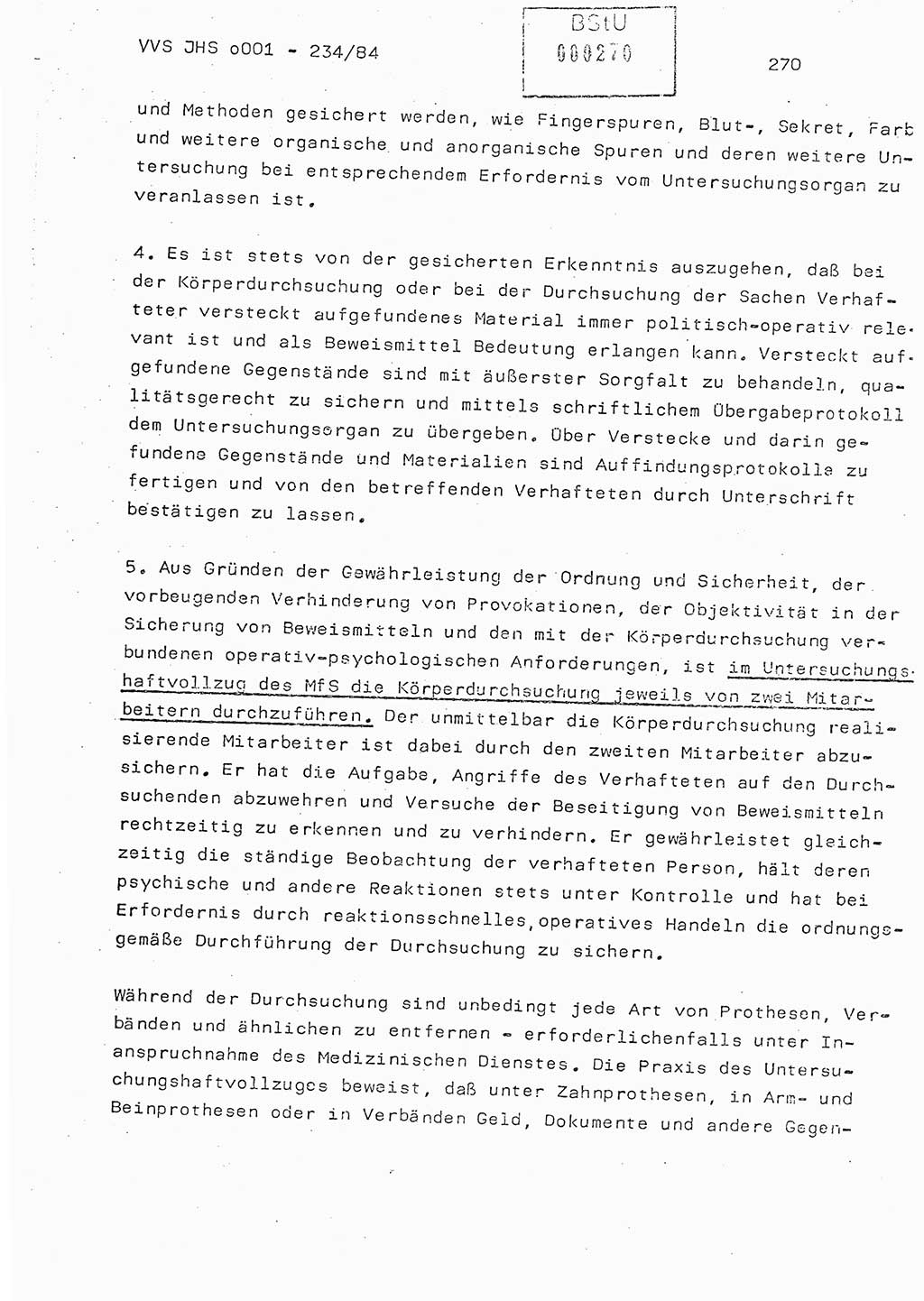 Dissertation Oberst Siegfried Rataizick (Abt. ⅩⅣ), Oberstleutnant Volkmar Heinz (Abt. ⅩⅣ), Oberstleutnant Werner Stein (HA Ⅸ), Hauptmann Heinz Conrad (JHS), Ministerium für Staatssicherheit (MfS) [Deutsche Demokratische Republik (DDR)], Juristische Hochschule (JHS), Vertrauliche Verschlußsache (VVS) o001-234/84, Potsdam 1984, Seite 270 (Diss. MfS DDR JHS VVS o001-234/84 1984, S. 270)