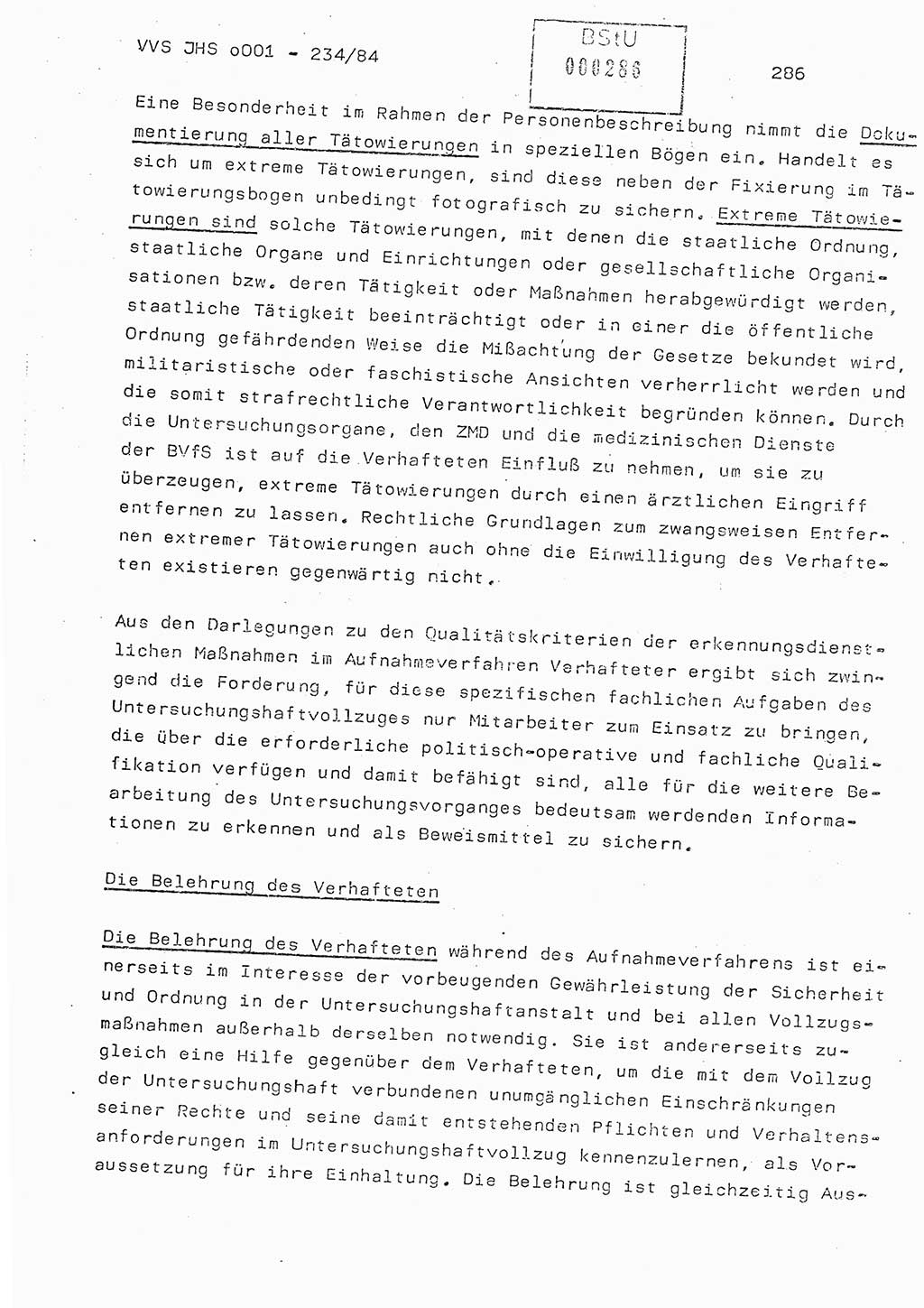 Dissertation Oberst Siegfried Rataizick (Abt. ⅩⅣ), Oberstleutnant Volkmar Heinz (Abt. ⅩⅣ), Oberstleutnant Werner Stein (HA Ⅸ), Hauptmann Heinz Conrad (JHS), Ministerium für Staatssicherheit (MfS) [Deutsche Demokratische Republik (DDR)], Juristische Hochschule (JHS), Vertrauliche Verschlußsache (VVS) o001-234/84, Potsdam 1984, Seite 286 (Diss. MfS DDR JHS VVS o001-234/84 1984, S. 286)