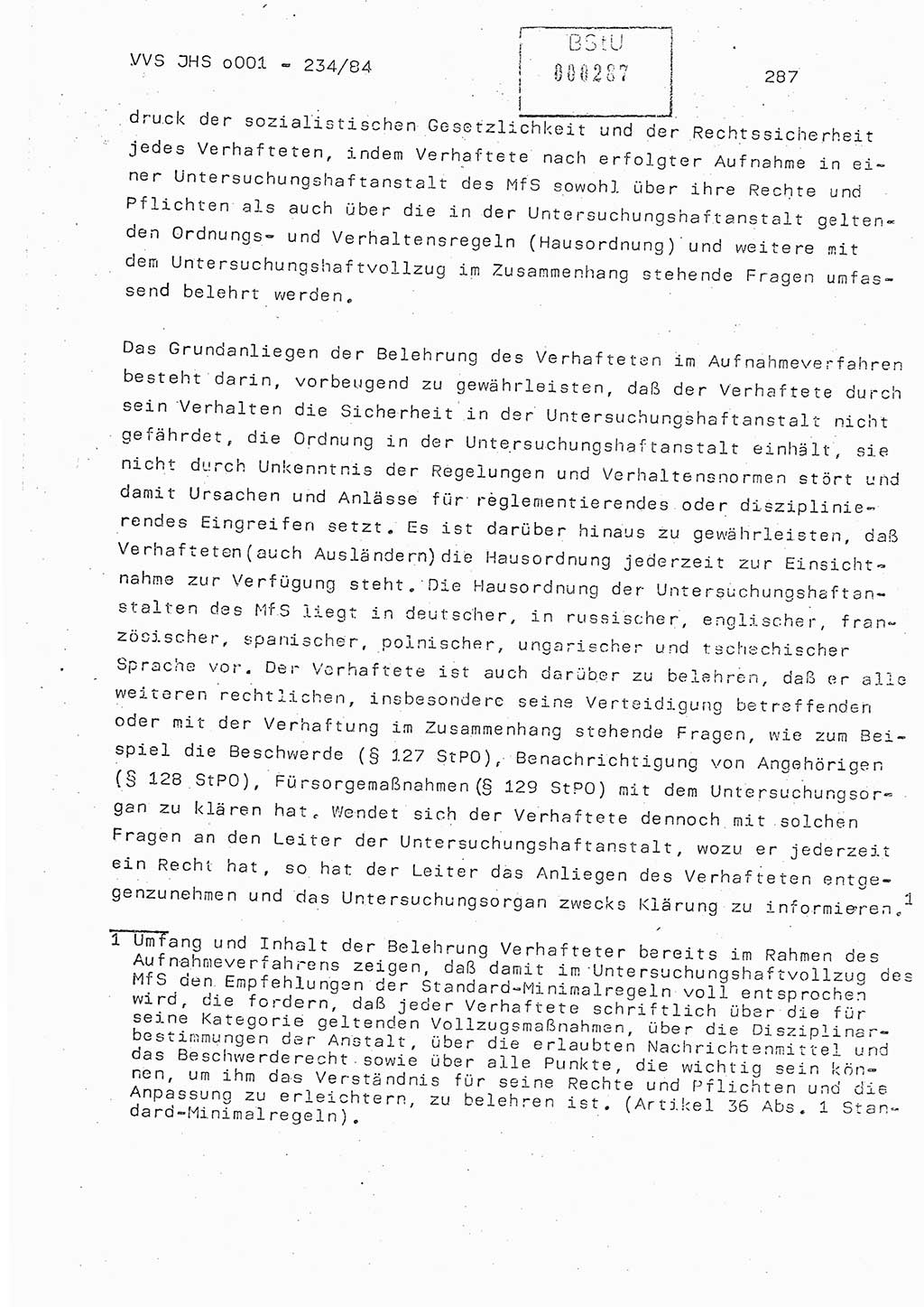 Dissertation Oberst Siegfried Rataizick (Abt. ⅩⅣ), Oberstleutnant Volkmar Heinz (Abt. ⅩⅣ), Oberstleutnant Werner Stein (HA Ⅸ), Hauptmann Heinz Conrad (JHS), Ministerium für Staatssicherheit (MfS) [Deutsche Demokratische Republik (DDR)], Juristische Hochschule (JHS), Vertrauliche Verschlußsache (VVS) o001-234/84, Potsdam 1984, Seite 287 (Diss. MfS DDR JHS VVS o001-234/84 1984, S. 287)