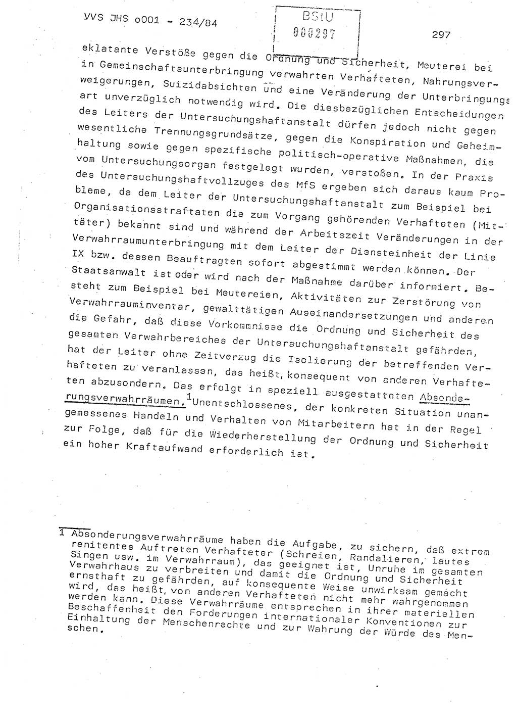 Dissertation Oberst Siegfried Rataizick (Abt. ⅩⅣ), Oberstleutnant Volkmar Heinz (Abt. ⅩⅣ), Oberstleutnant Werner Stein (HA Ⅸ), Hauptmann Heinz Conrad (JHS), Ministerium für Staatssicherheit (MfS) [Deutsche Demokratische Republik (DDR)], Juristische Hochschule (JHS), Vertrauliche Verschlußsache (VVS) o001-234/84, Potsdam 1984, Seite 297 (Diss. MfS DDR JHS VVS o001-234/84 1984, S. 297)