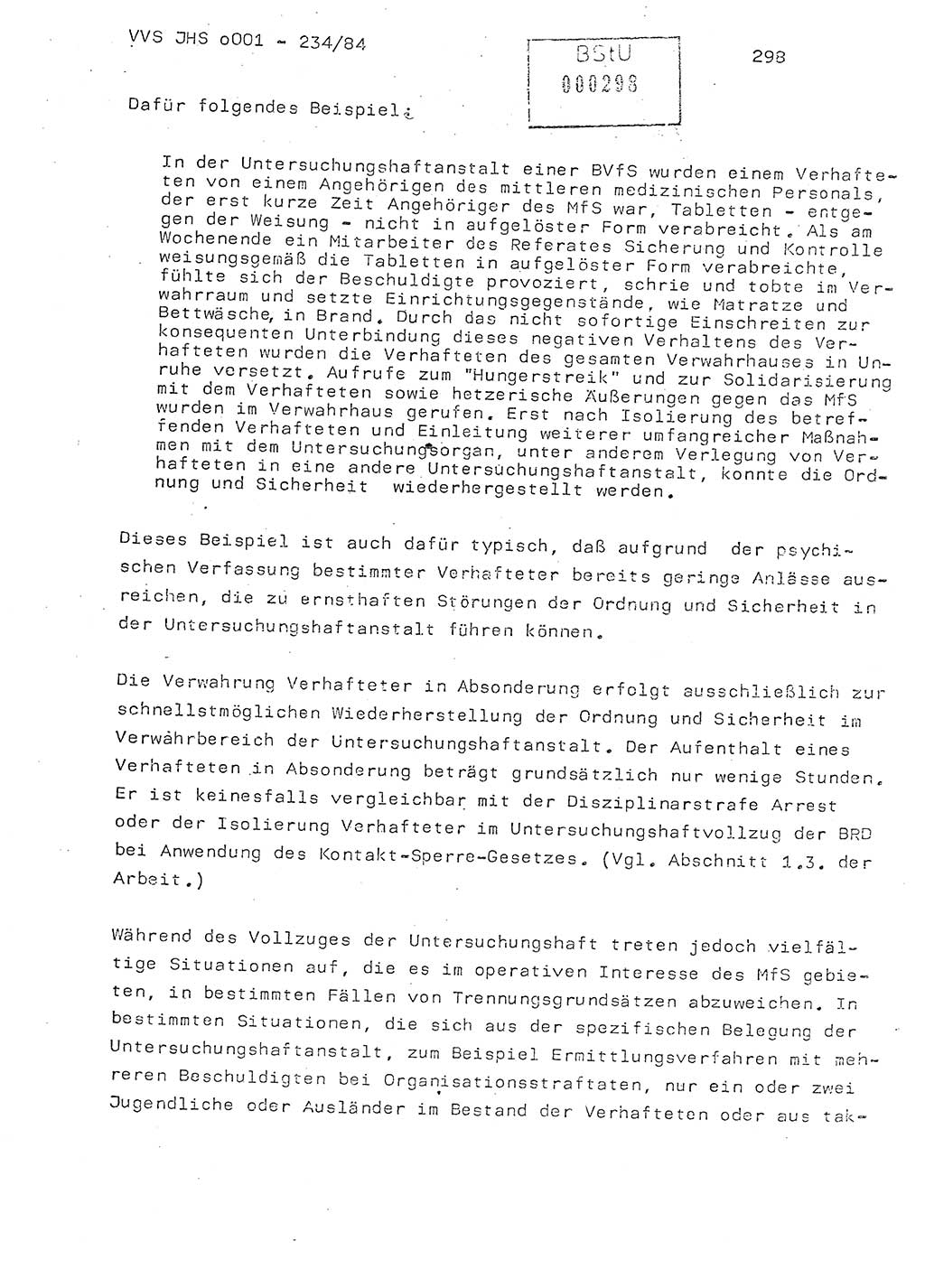 Dissertation Oberst Siegfried Rataizick (Abt. ⅩⅣ), Oberstleutnant Volkmar Heinz (Abt. ⅩⅣ), Oberstleutnant Werner Stein (HA Ⅸ), Hauptmann Heinz Conrad (JHS), Ministerium für Staatssicherheit (MfS) [Deutsche Demokratische Republik (DDR)], Juristische Hochschule (JHS), Vertrauliche Verschlußsache (VVS) o001-234/84, Potsdam 1984, Seite 298 (Diss. MfS DDR JHS VVS o001-234/84 1984, S. 298)