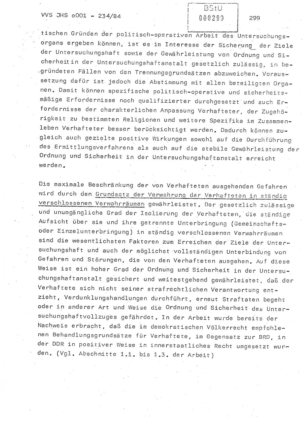 Dissertation Oberst Siegfried Rataizick (Abt. ⅩⅣ), Oberstleutnant Volkmar Heinz (Abt. ⅩⅣ), Oberstleutnant Werner Stein (HA Ⅸ), Hauptmann Heinz Conrad (JHS), Ministerium für Staatssicherheit (MfS) [Deutsche Demokratische Republik (DDR)], Juristische Hochschule (JHS), Vertrauliche Verschlußsache (VVS) o001-234/84, Potsdam 1984, Seite 299 (Diss. MfS DDR JHS VVS o001-234/84 1984, S. 299)