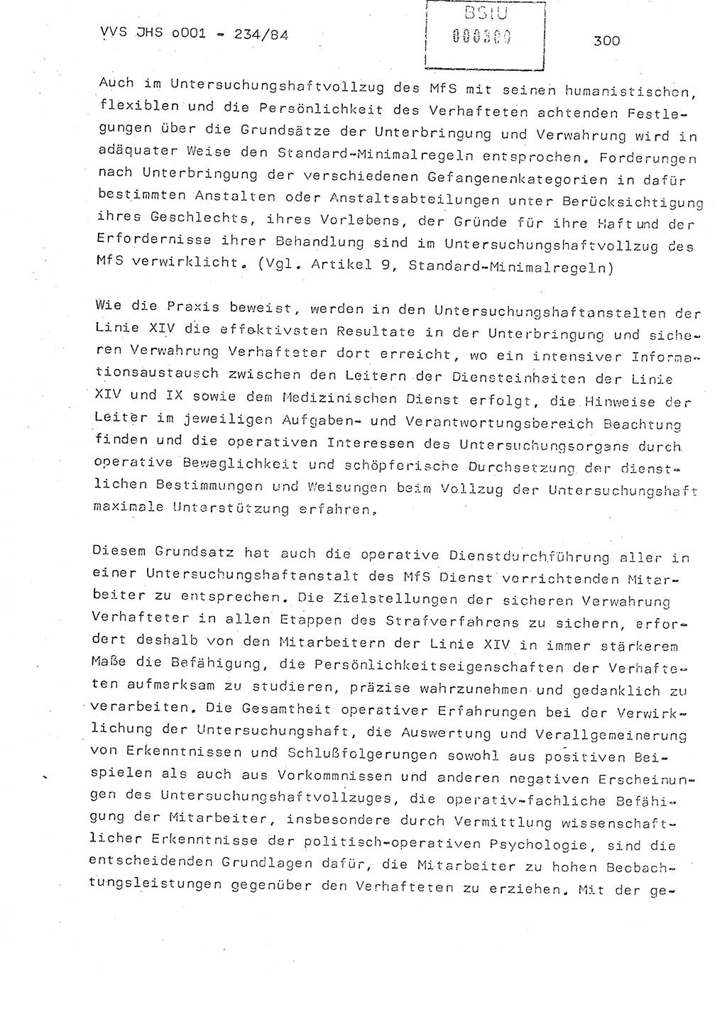 Dissertation Oberst Siegfried Rataizick (Abt. ⅩⅣ), Oberstleutnant Volkmar Heinz (Abt. ⅩⅣ), Oberstleutnant Werner Stein (HA Ⅸ), Hauptmann Heinz Conrad (JHS), Ministerium für Staatssicherheit (MfS) [Deutsche Demokratische Republik (DDR)], Juristische Hochschule (JHS), Vertrauliche Verschlußsache (VVS) o001-234/84, Potsdam 1984, Seite 300 (Diss. MfS DDR JHS VVS o001-234/84 1984, S. 300)