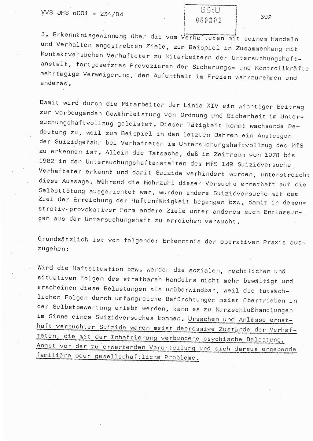 Dissertation Oberst Siegfried Rataizick (Abt. ⅩⅣ), Oberstleutnant Volkmar Heinz (Abt. ⅩⅣ), Oberstleutnant Werner Stein (HA Ⅸ), Hauptmann Heinz Conrad (JHS), Ministerium für Staatssicherheit (MfS) [Deutsche Demokratische Republik (DDR)], Juristische Hochschule (JHS), Vertrauliche Verschlußsache (VVS) o001-234/84, Potsdam 1984, Seite 302 (Diss. MfS DDR JHS VVS o001-234/84 1984, S. 302)