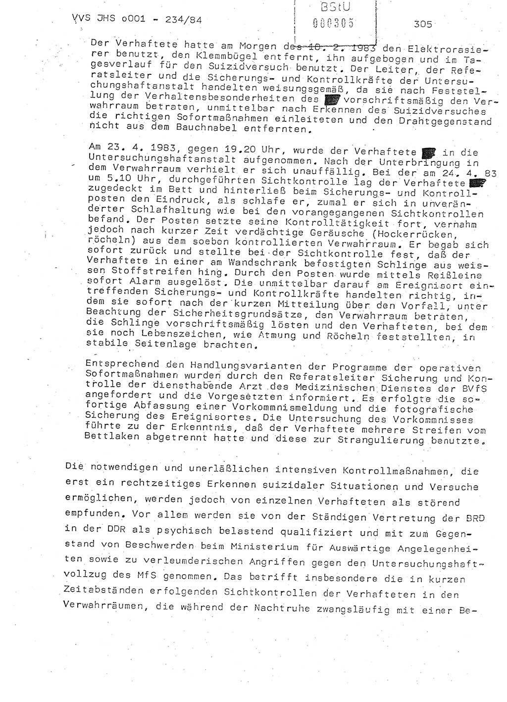 Dissertation Oberst Siegfried Rataizick (Abt. ⅩⅣ), Oberstleutnant Volkmar Heinz (Abt. ⅩⅣ), Oberstleutnant Werner Stein (HA Ⅸ), Hauptmann Heinz Conrad (JHS), Ministerium für Staatssicherheit (MfS) [Deutsche Demokratische Republik (DDR)], Juristische Hochschule (JHS), Vertrauliche Verschlußsache (VVS) o001-234/84, Potsdam 1984, Seite 305 (Diss. MfS DDR JHS VVS o001-234/84 1984, S. 305)