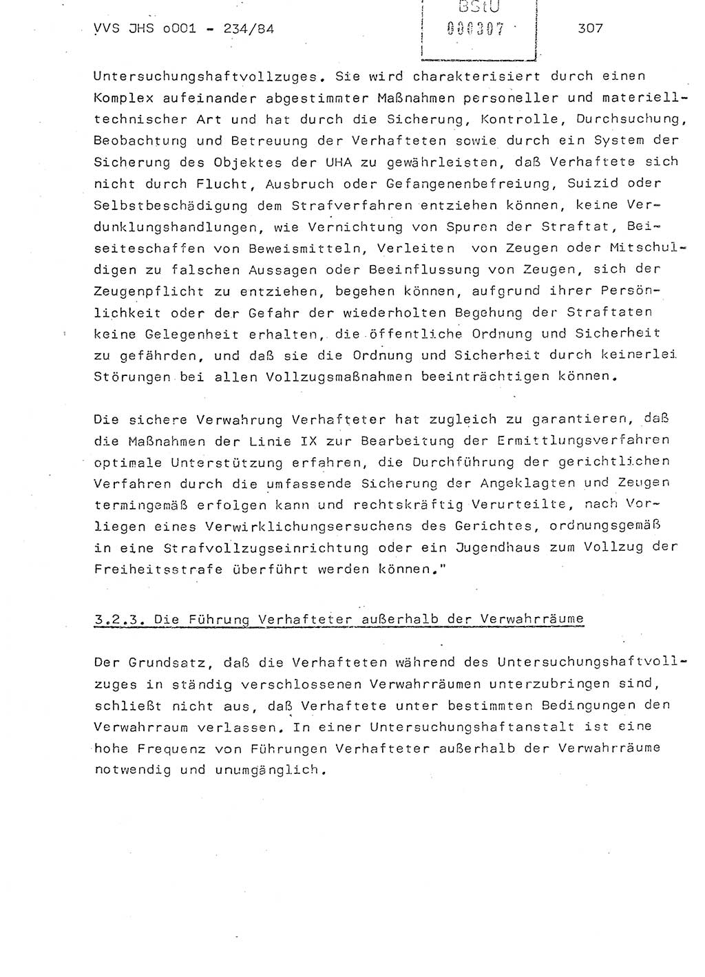 Dissertation Oberst Siegfried Rataizick (Abt. ⅩⅣ), Oberstleutnant Volkmar Heinz (Abt. ⅩⅣ), Oberstleutnant Werner Stein (HA Ⅸ), Hauptmann Heinz Conrad (JHS), Ministerium für Staatssicherheit (MfS) [Deutsche Demokratische Republik (DDR)], Juristische Hochschule (JHS), Vertrauliche Verschlußsache (VVS) o001-234/84, Potsdam 1984, Seite 307 (Diss. MfS DDR JHS VVS o001-234/84 1984, S. 307)