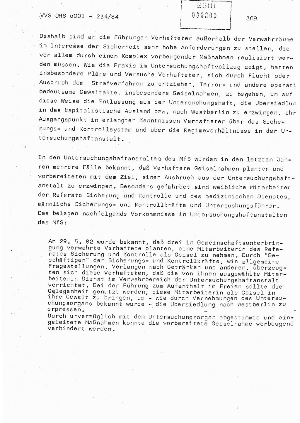 Dissertation Oberst Siegfried Rataizick (Abt. ⅩⅣ), Oberstleutnant Volkmar Heinz (Abt. ⅩⅣ), Oberstleutnant Werner Stein (HA Ⅸ), Hauptmann Heinz Conrad (JHS), Ministerium für Staatssicherheit (MfS) [Deutsche Demokratische Republik (DDR)], Juristische Hochschule (JHS), Vertrauliche Verschlußsache (VVS) o001-234/84, Potsdam 1984, Seite 309 (Diss. MfS DDR JHS VVS o001-234/84 1984, S. 309)