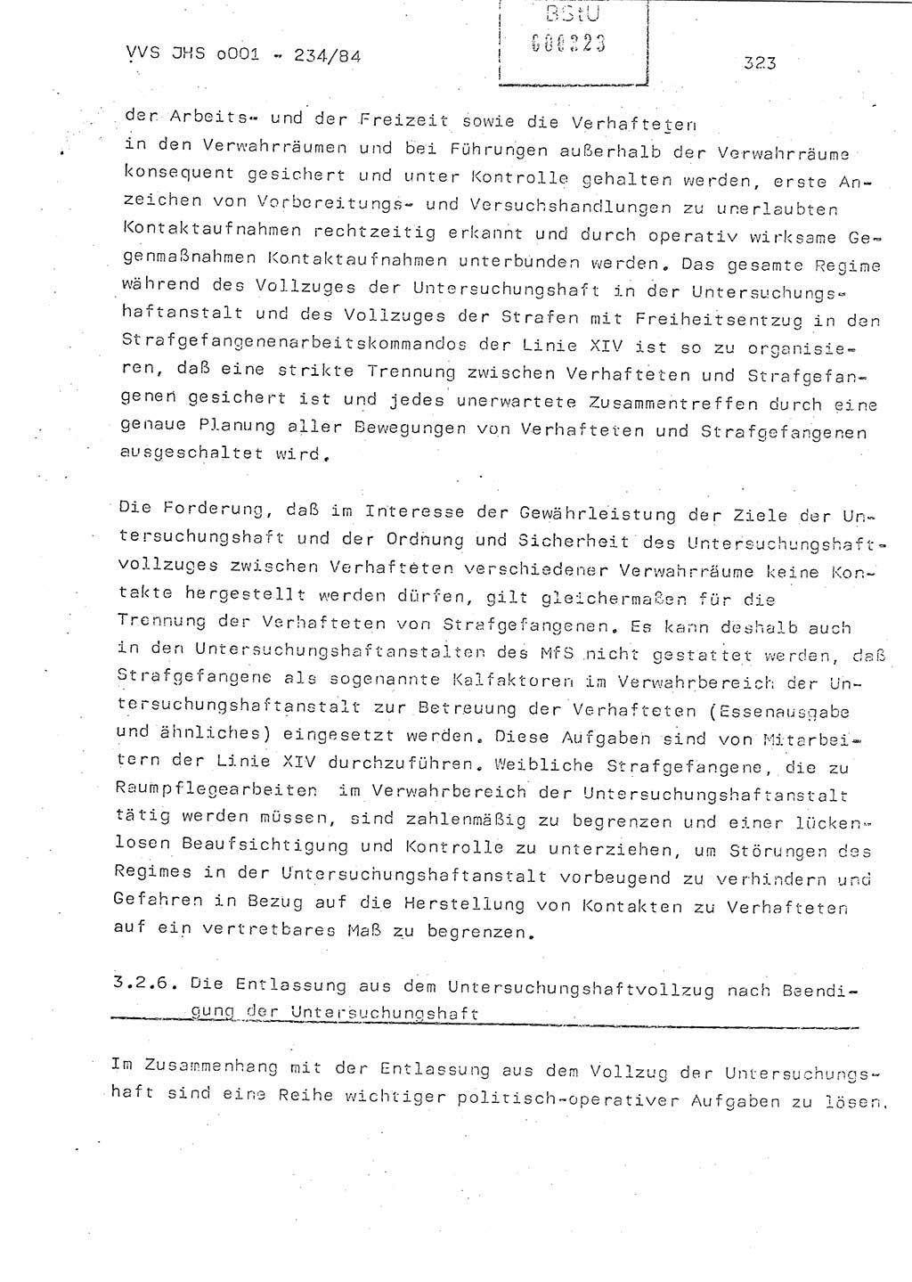 Dissertation Oberst Siegfried Rataizick (Abt. ⅩⅣ), Oberstleutnant Volkmar Heinz (Abt. ⅩⅣ), Oberstleutnant Werner Stein (HA Ⅸ), Hauptmann Heinz Conrad (JHS), Ministerium für Staatssicherheit (MfS) [Deutsche Demokratische Republik (DDR)], Juristische Hochschule (JHS), Vertrauliche Verschlußsache (VVS) o001-234/84, Potsdam 1984, Seite 323 (Diss. MfS DDR JHS VVS o001-234/84 1984, S. 323)