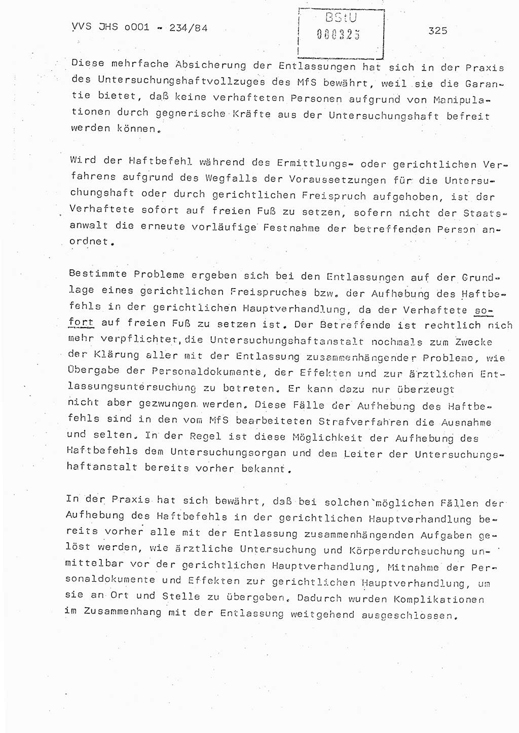 Dissertation Oberst Siegfried Rataizick (Abt. ⅩⅣ), Oberstleutnant Volkmar Heinz (Abt. ⅩⅣ), Oberstleutnant Werner Stein (HA Ⅸ), Hauptmann Heinz Conrad (JHS), Ministerium für Staatssicherheit (MfS) [Deutsche Demokratische Republik (DDR)], Juristische Hochschule (JHS), Vertrauliche Verschlußsache (VVS) o001-234/84, Potsdam 1984, Seite 325 (Diss. MfS DDR JHS VVS o001-234/84 1984, S. 325)