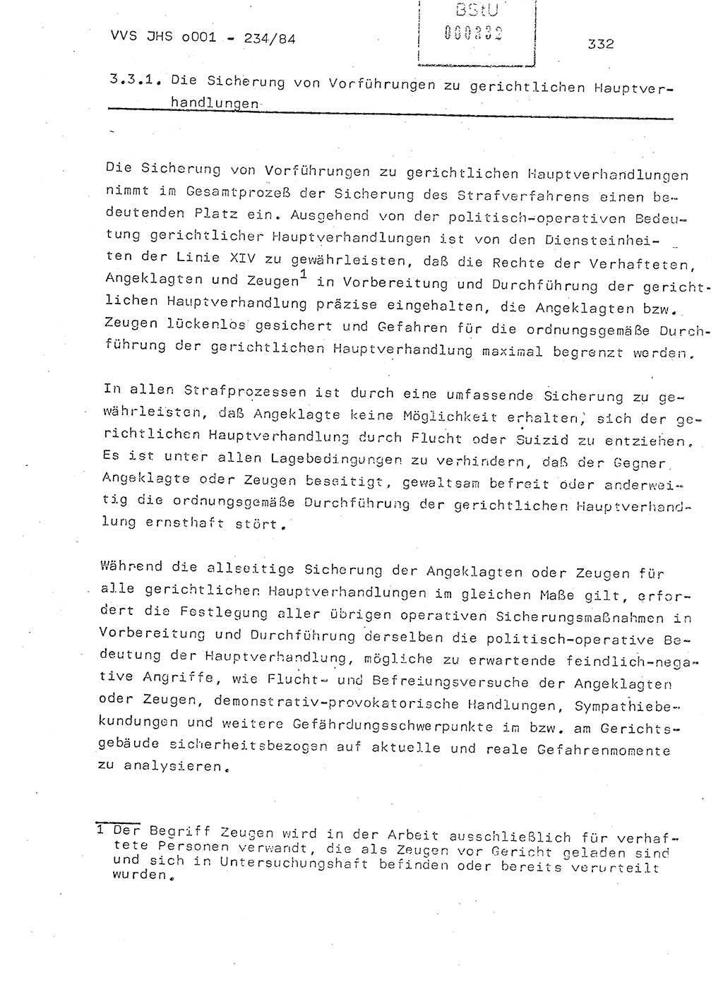 Dissertation Oberst Siegfried Rataizick (Abt. ⅩⅣ), Oberstleutnant Volkmar Heinz (Abt. ⅩⅣ), Oberstleutnant Werner Stein (HA Ⅸ), Hauptmann Heinz Conrad (JHS), Ministerium für Staatssicherheit (MfS) [Deutsche Demokratische Republik (DDR)], Juristische Hochschule (JHS), Vertrauliche Verschlußsache (VVS) o001-234/84, Potsdam 1984, Seite 332 (Diss. MfS DDR JHS VVS o001-234/84 1984, S. 332)