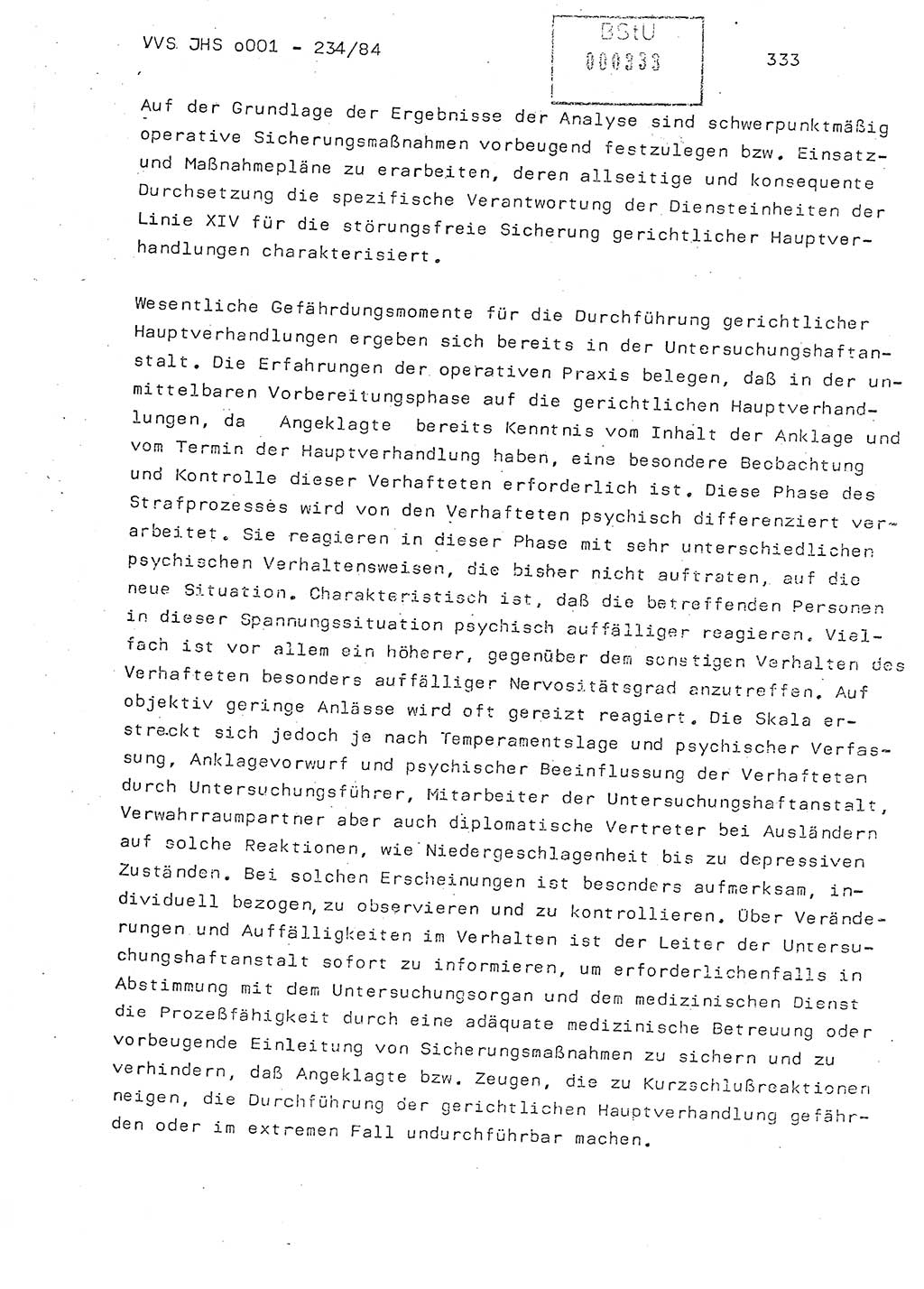 Dissertation Oberst Siegfried Rataizick (Abt. ⅩⅣ), Oberstleutnant Volkmar Heinz (Abt. ⅩⅣ), Oberstleutnant Werner Stein (HA Ⅸ), Hauptmann Heinz Conrad (JHS), Ministerium für Staatssicherheit (MfS) [Deutsche Demokratische Republik (DDR)], Juristische Hochschule (JHS), Vertrauliche Verschlußsache (VVS) o001-234/84, Potsdam 1984, Seite 333 (Diss. MfS DDR JHS VVS o001-234/84 1984, S. 333)