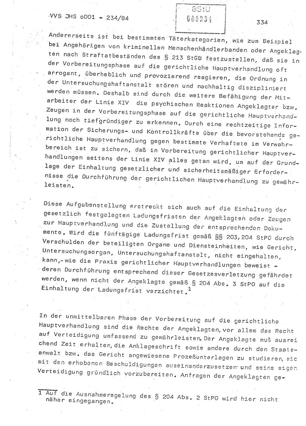 Dissertation Oberst Siegfried Rataizick (Abt. ⅩⅣ), Oberstleutnant Volkmar Heinz (Abt. ⅩⅣ), Oberstleutnant Werner Stein (HA Ⅸ), Hauptmann Heinz Conrad (JHS), Ministerium für Staatssicherheit (MfS) [Deutsche Demokratische Republik (DDR)], Juristische Hochschule (JHS), Vertrauliche Verschlußsache (VVS) o001-234/84, Potsdam 1984, Seite 334 (Diss. MfS DDR JHS VVS o001-234/84 1984, S. 334)