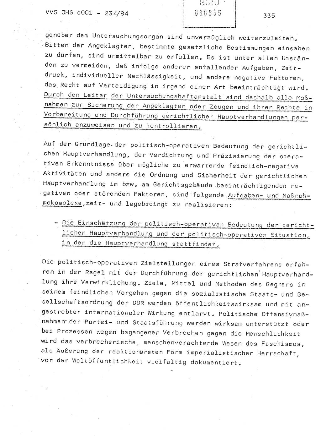 Dissertation Oberst Siegfried Rataizick (Abt. ⅩⅣ), Oberstleutnant Volkmar Heinz (Abt. ⅩⅣ), Oberstleutnant Werner Stein (HA Ⅸ), Hauptmann Heinz Conrad (JHS), Ministerium für Staatssicherheit (MfS) [Deutsche Demokratische Republik (DDR)], Juristische Hochschule (JHS), Vertrauliche Verschlußsache (VVS) o001-234/84, Potsdam 1984, Seite 335 (Diss. MfS DDR JHS VVS o001-234/84 1984, S. 335)