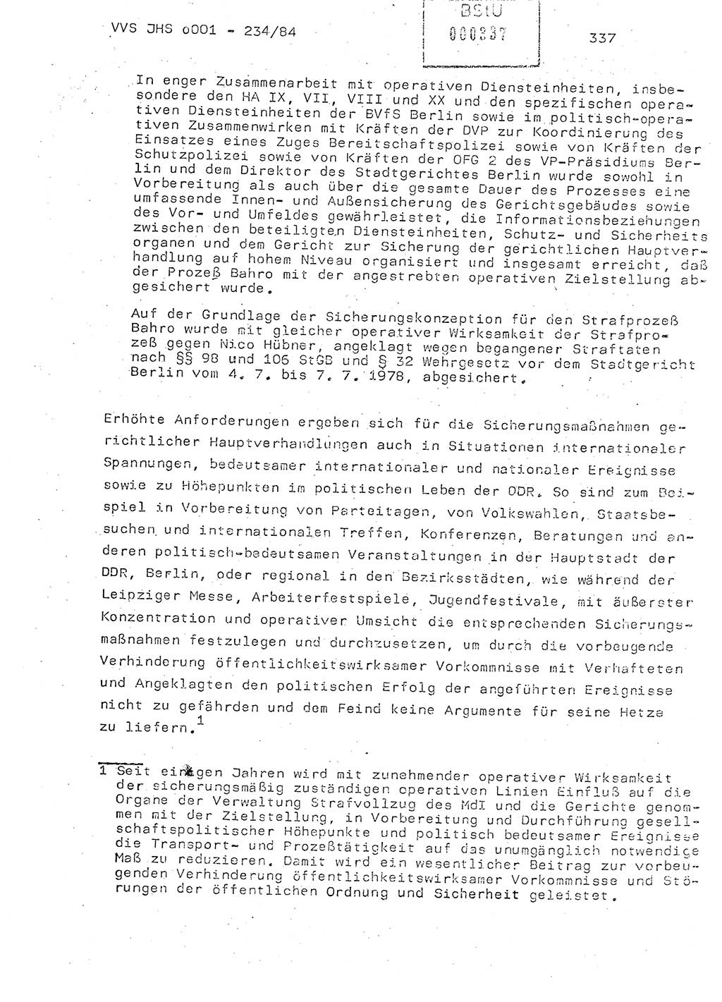 Dissertation Oberst Siegfried Rataizick (Abt. ⅩⅣ), Oberstleutnant Volkmar Heinz (Abt. ⅩⅣ), Oberstleutnant Werner Stein (HA Ⅸ), Hauptmann Heinz Conrad (JHS), Ministerium für Staatssicherheit (MfS) [Deutsche Demokratische Republik (DDR)], Juristische Hochschule (JHS), Vertrauliche Verschlußsache (VVS) o001-234/84, Potsdam 1984, Seite 337 (Diss. MfS DDR JHS VVS o001-234/84 1984, S. 337)